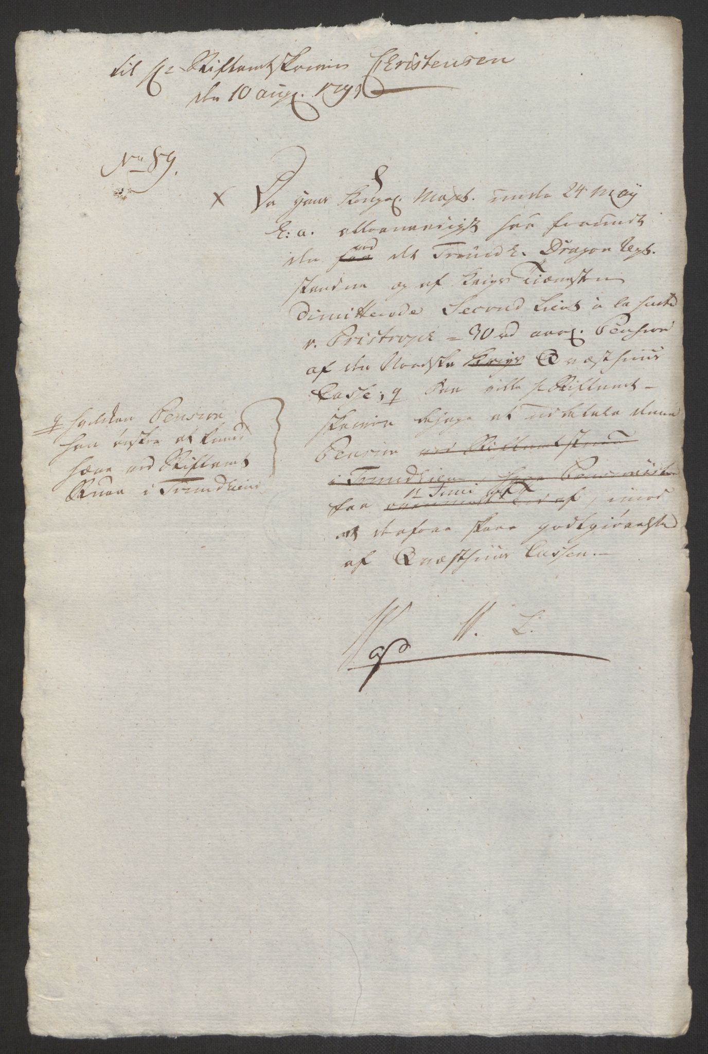 Forsvaret, Den norske kvesthuskasse/krigshospitalkasse, AV/RA-RAFA-1887/F/Fa/L0008: Konsepter, 1790-1793, p. 1173