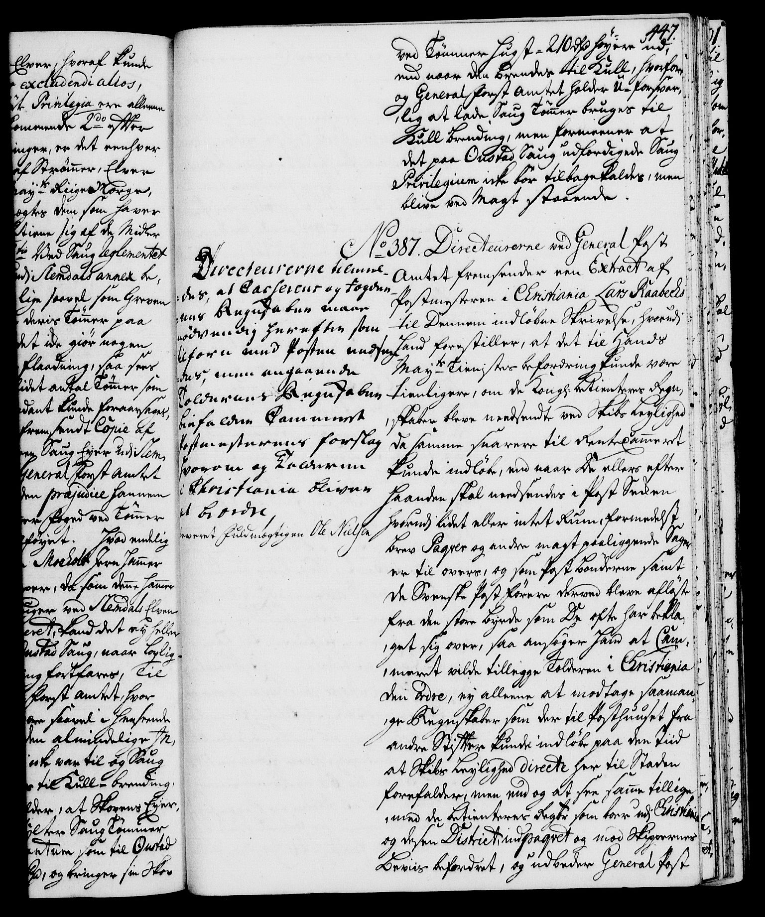 Rentekammeret, Kammerkanselliet, RA/EA-3111/G/Gh/Gha/L0024: Norsk ekstraktmemorialprotokoll (merket RK 53.69), 1742-1743, p. 447