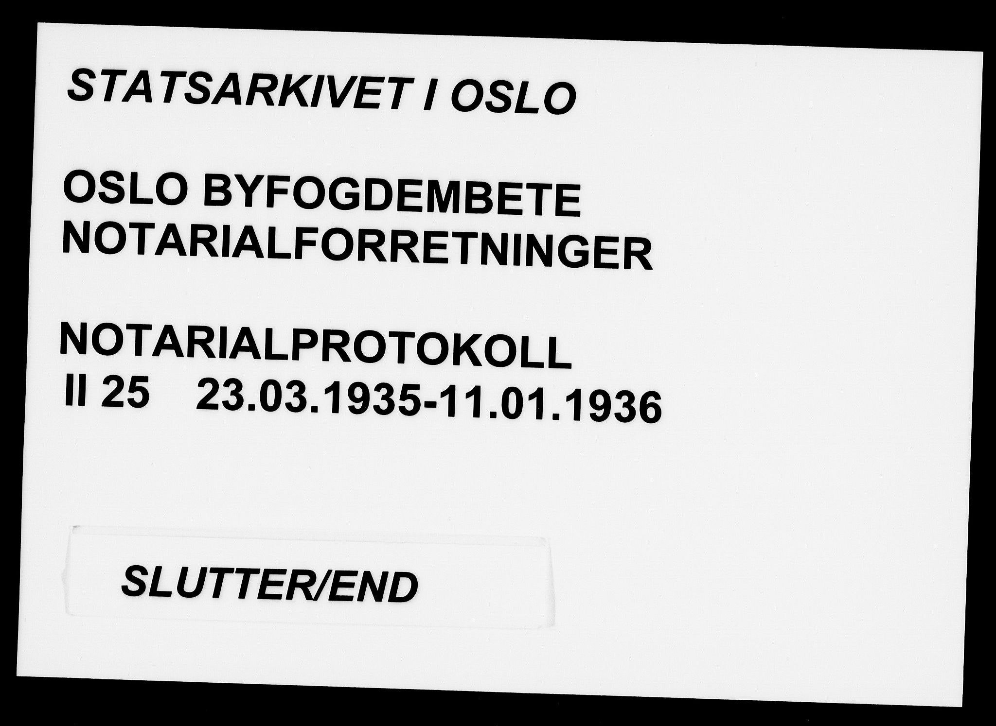 Oslo byfogd avd. I, SAO/A-10220/L/Lb/Lbb/L0025: Notarialprotokoll, rekke II: Vigsler, 1935-1936