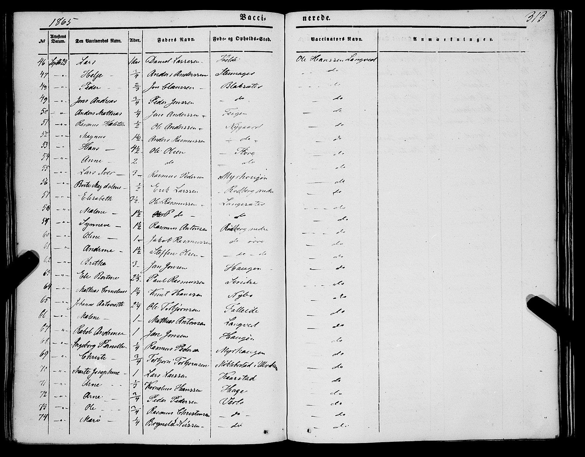 Innvik sokneprestembete, AV/SAB-A-80501: Parish register (official) no. A 5, 1847-1865, p. 313