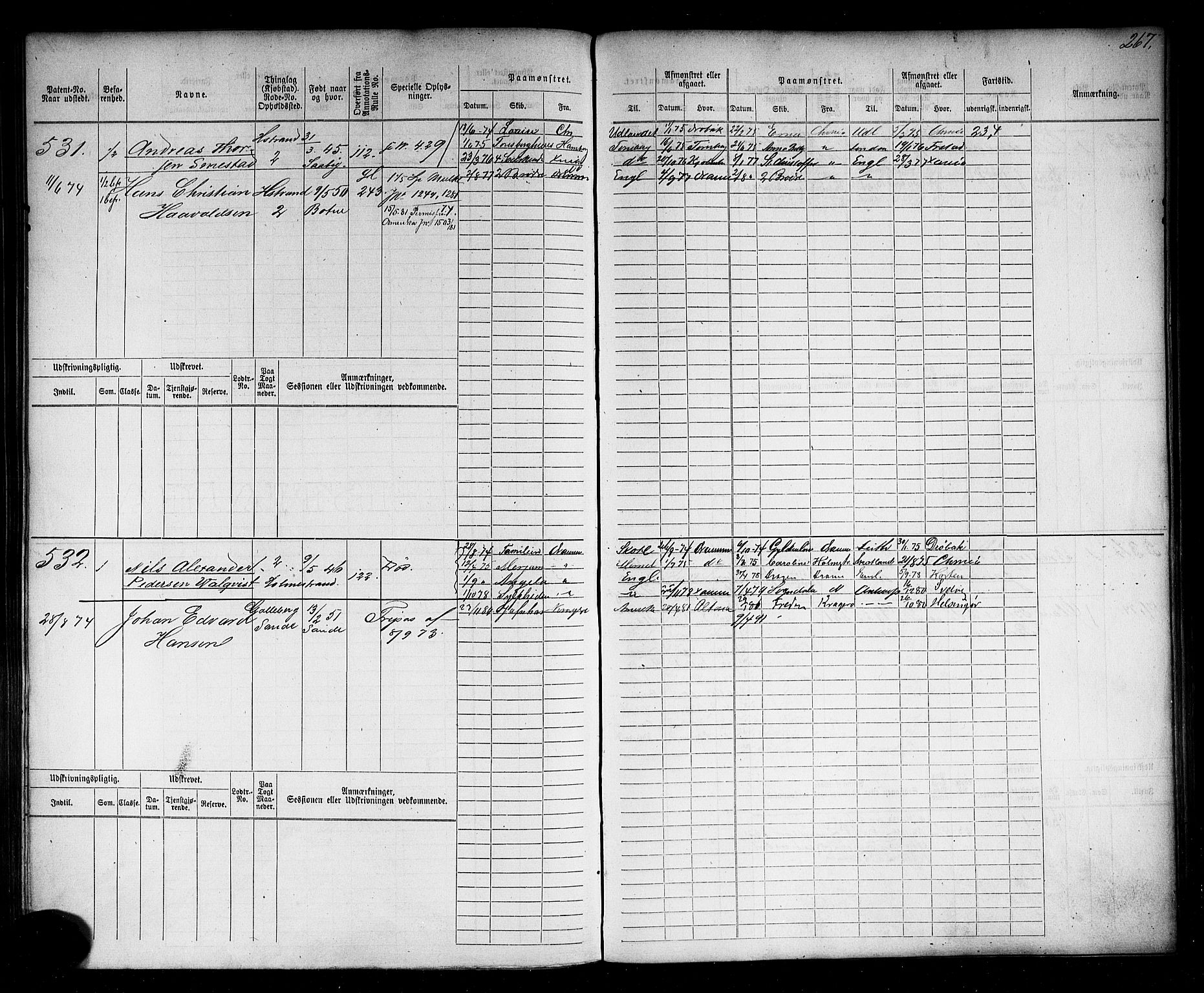 Holmestrand innrulleringskontor, AV/SAKO-A-1151/F/Fc/L0001: Hovedrulle, 1868-1872, p. 270