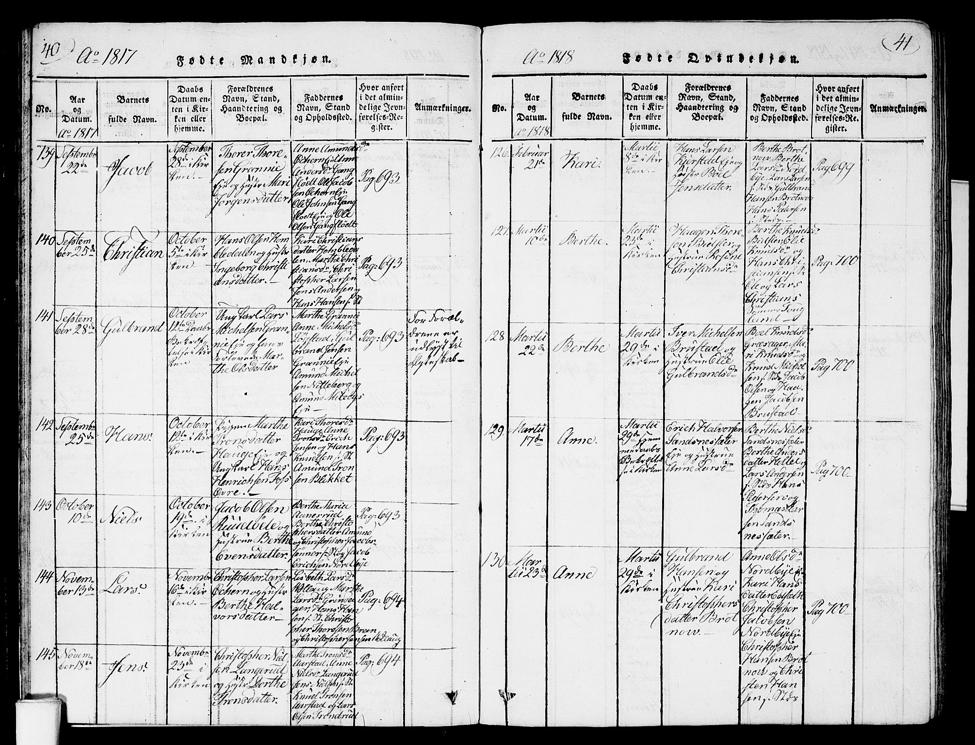 Nannestad prestekontor Kirkebøker, AV/SAO-A-10414a/G/Ga/L0001: Parish register (copy) no. I 1, 1815-1839, p. 40-41