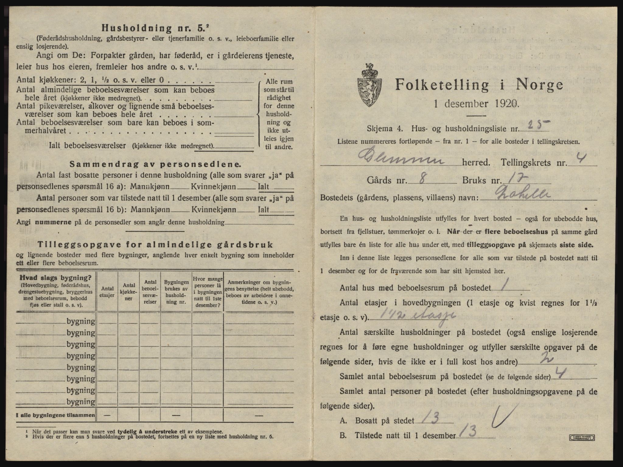 SAO, 1920 census for Glemmen, 1920, p. 677