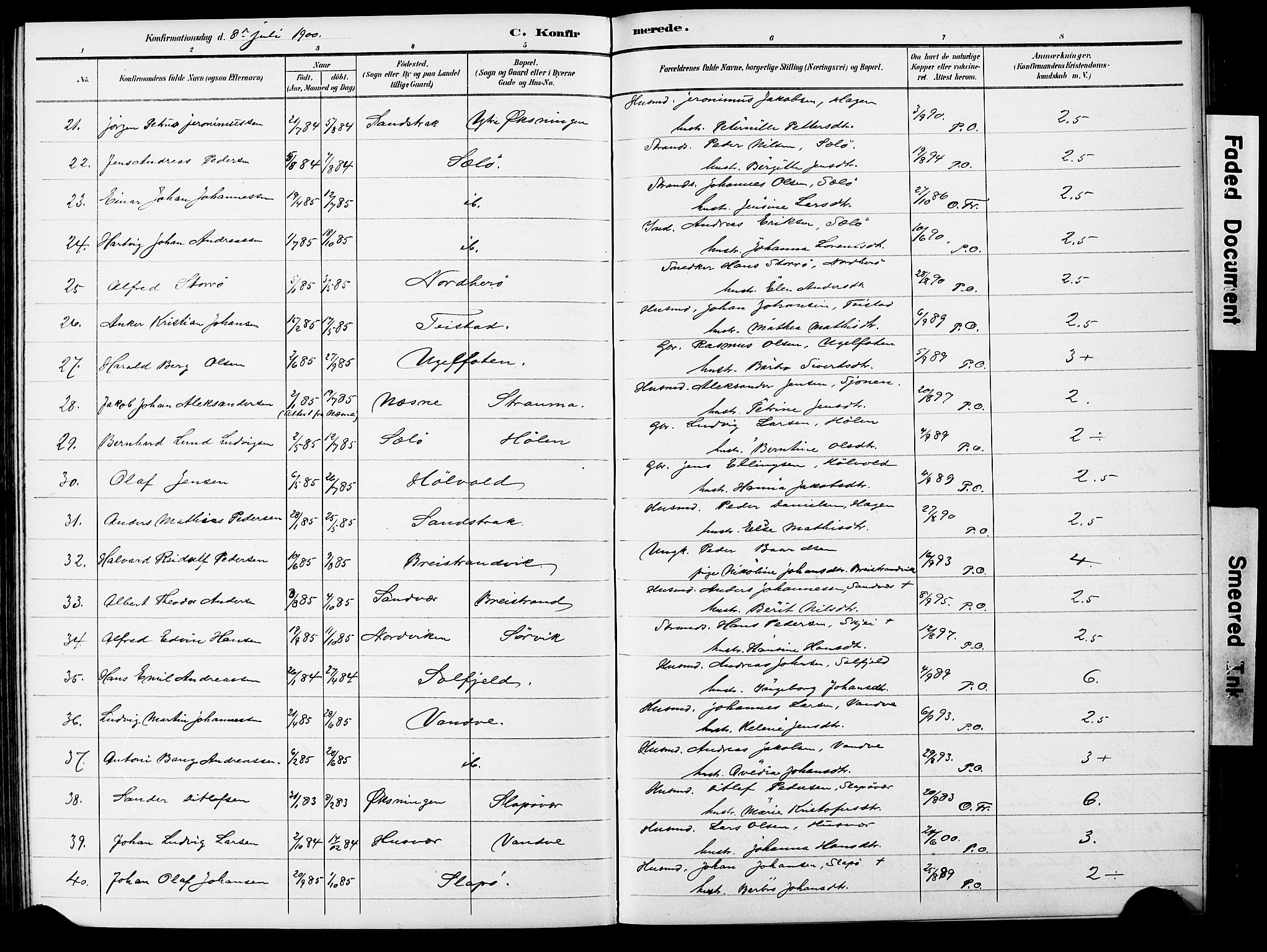 Ministerialprotokoller, klokkerbøker og fødselsregistre - Nordland, AV/SAT-A-1459/834/L0514: Parish register (copy) no. 834C05, 1893-1901