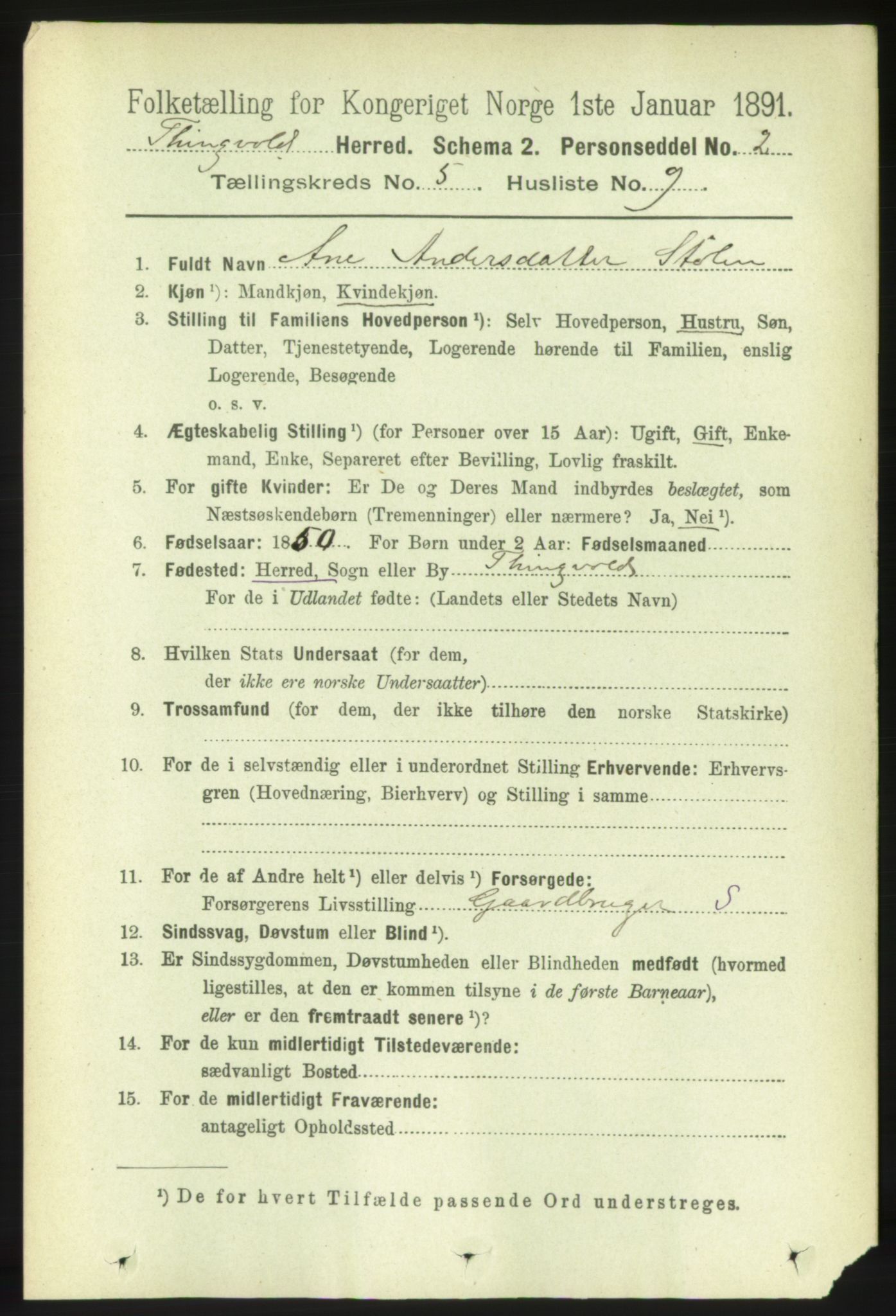 RA, 1891 census for 1560 Tingvoll, 1891, p. 2103