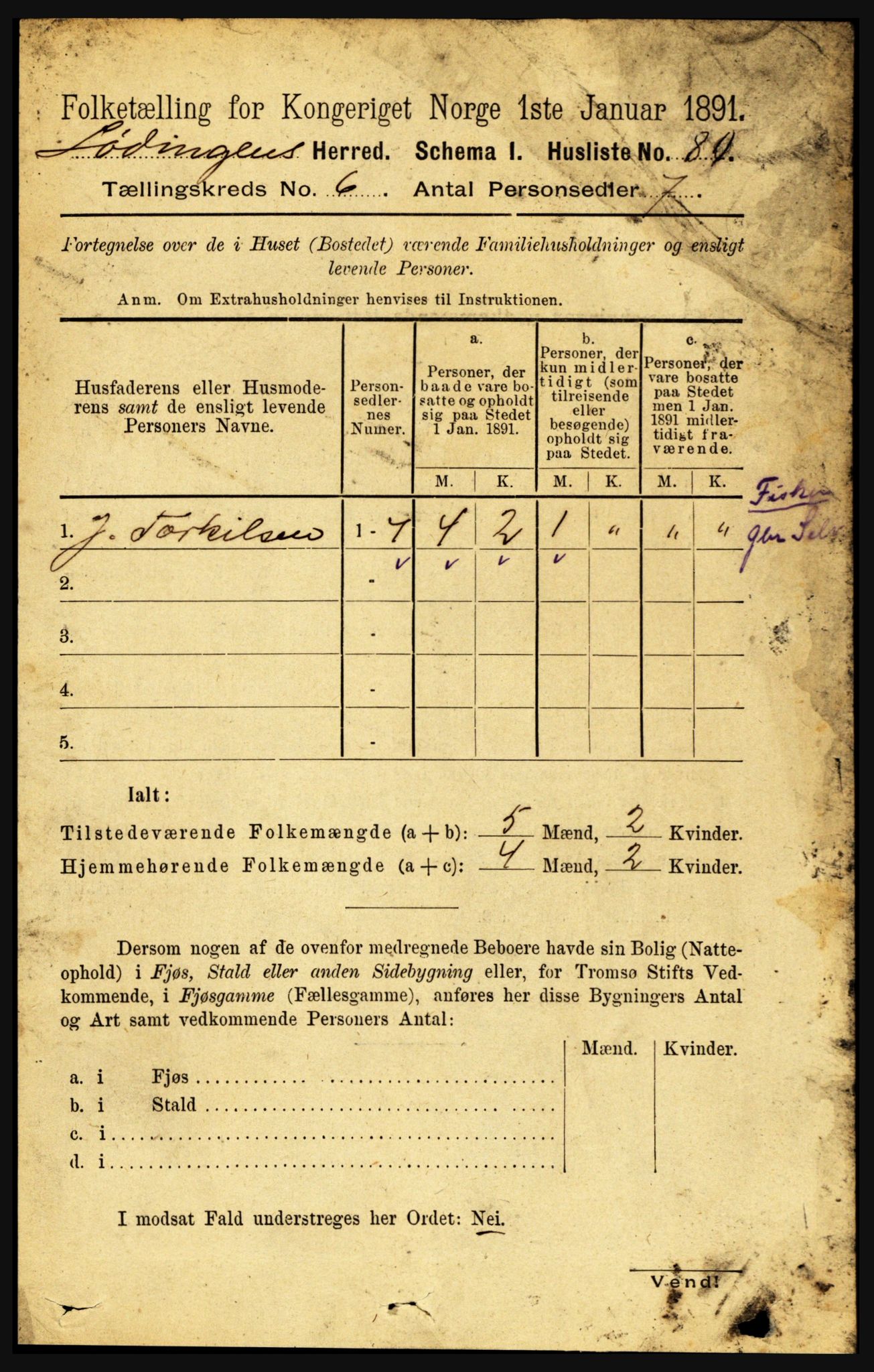 RA, 1891 census for 1851 Lødingen, 1891, p. 2752