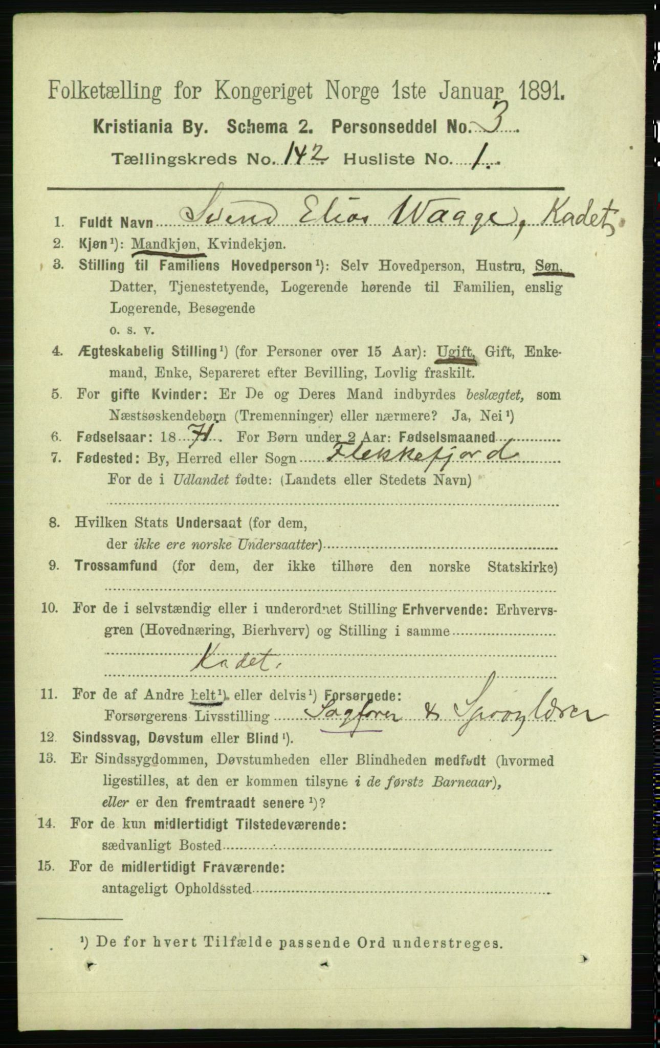 RA, 1891 census for 0301 Kristiania, 1891, p. 78346