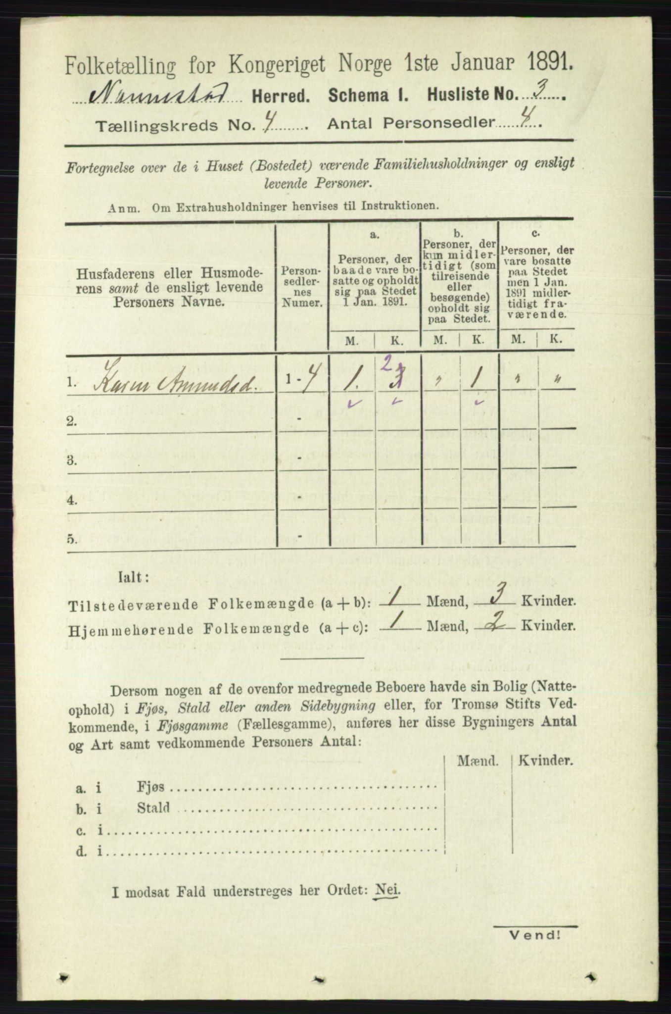 RA, 1891 census for 0238 Nannestad, 1891, p. 1980