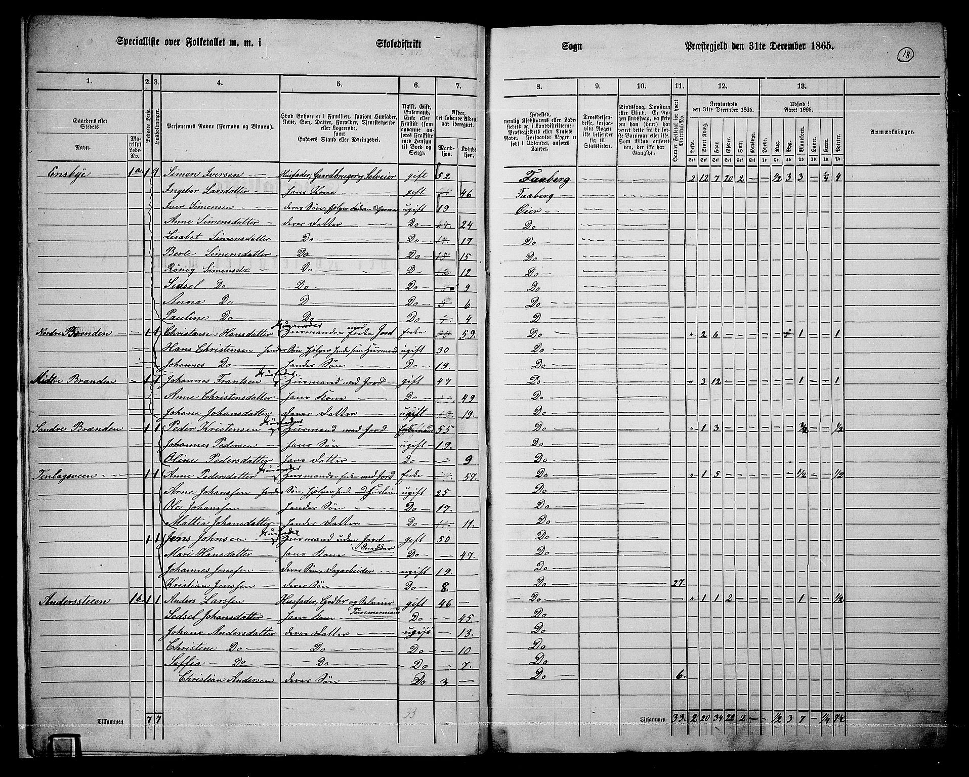 RA, 1865 census for Øyer, 1865, p. 15