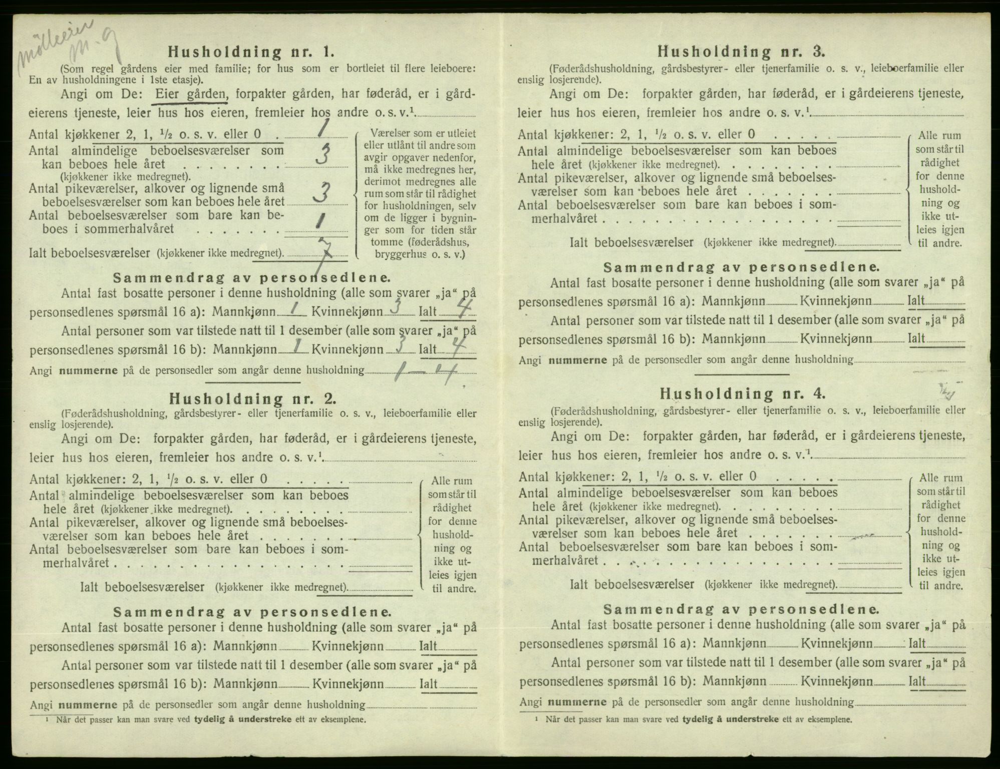 SAB, 1920 census for Ølen, 1920, p. 361