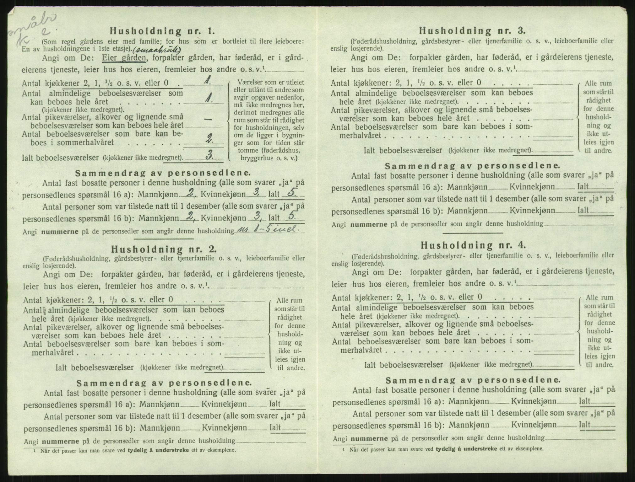 SAT, 1920 census for Aure, 1920, p. 681