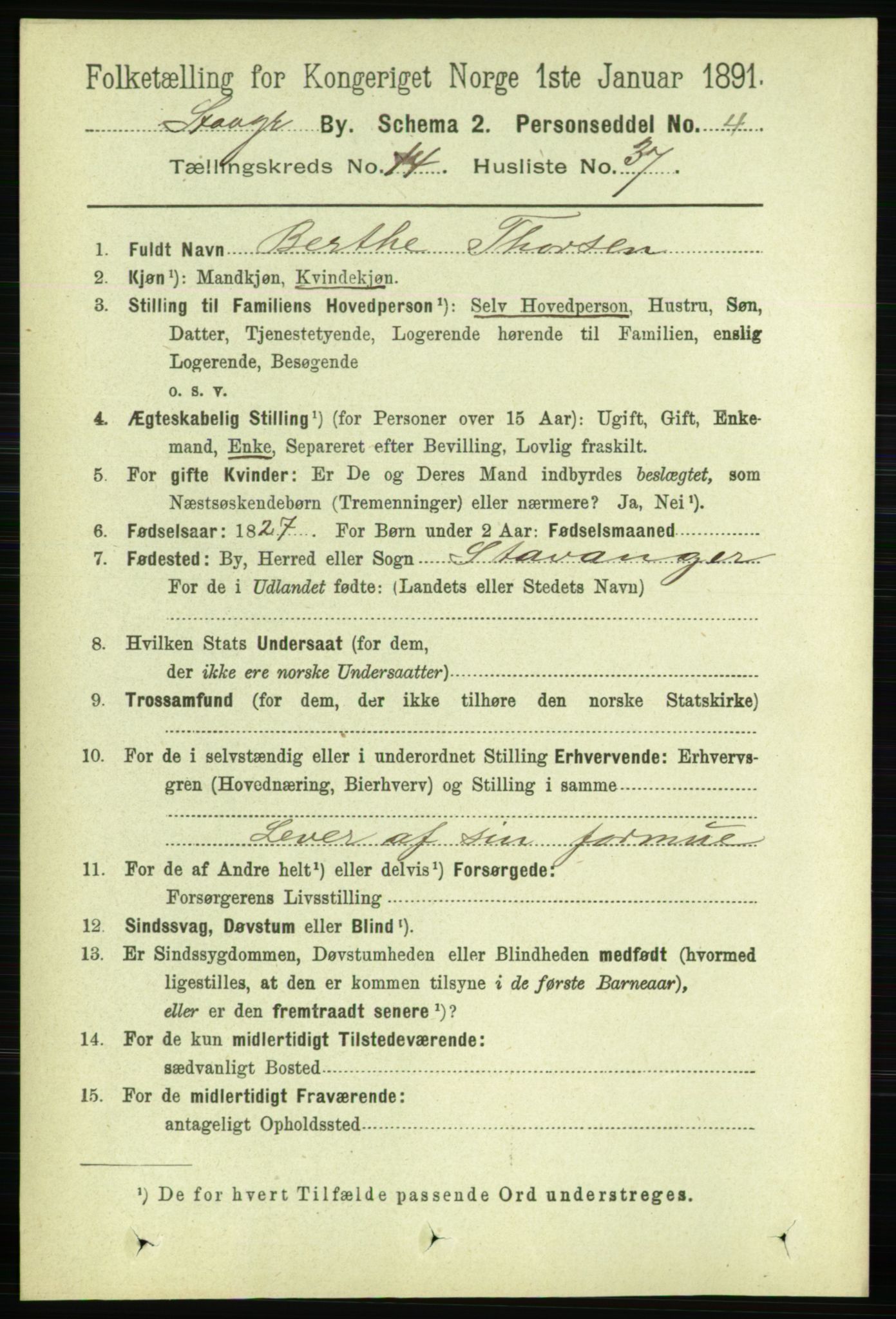 RA, 1891 census for 1103 Stavanger, 1891, p. 17309