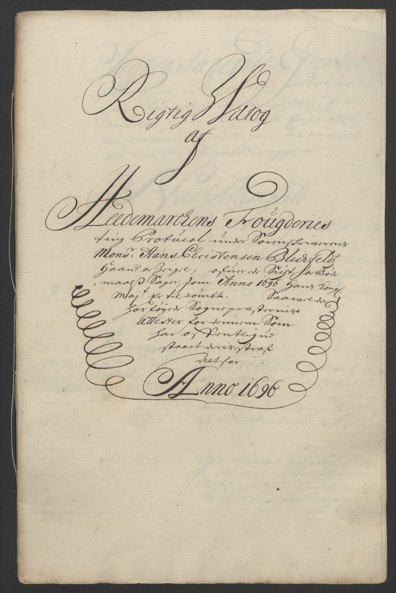 Rentekammeret inntil 1814, Reviderte regnskaper, Fogderegnskap, RA/EA-4092/R16/L1036: Fogderegnskap Hedmark, 1695-1696, p. 326