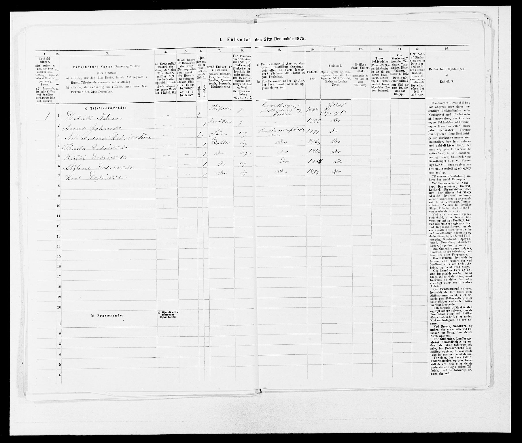 SAB, 1875 census for 1246P Fjell, 1875, p. 226