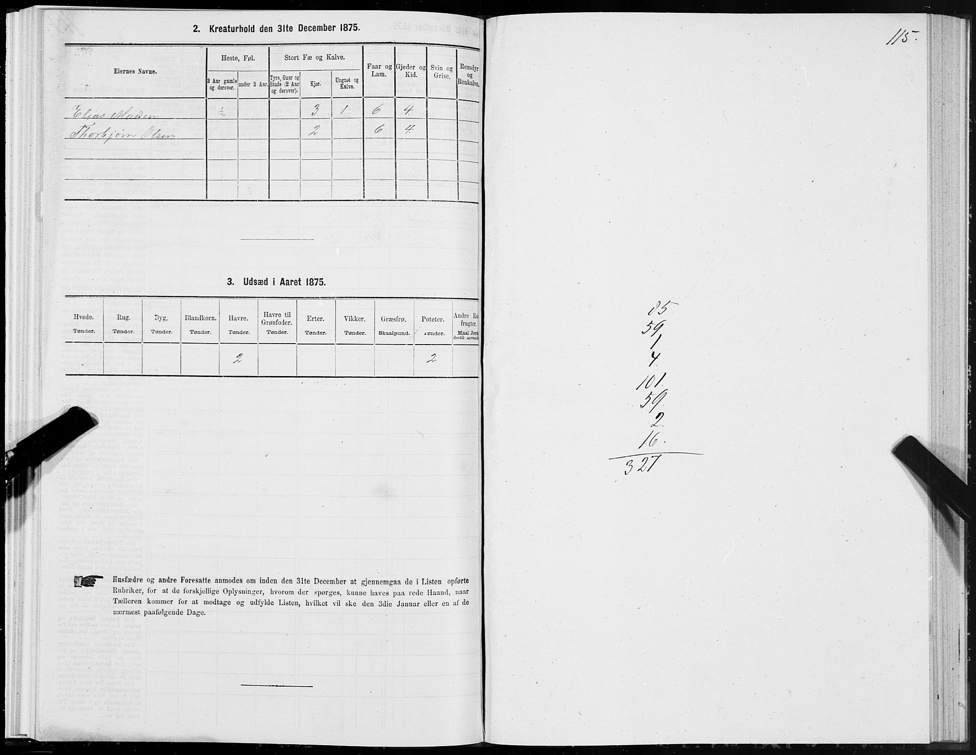 SAT, 1875 census for 1519P Volda, 1875, p. 6115