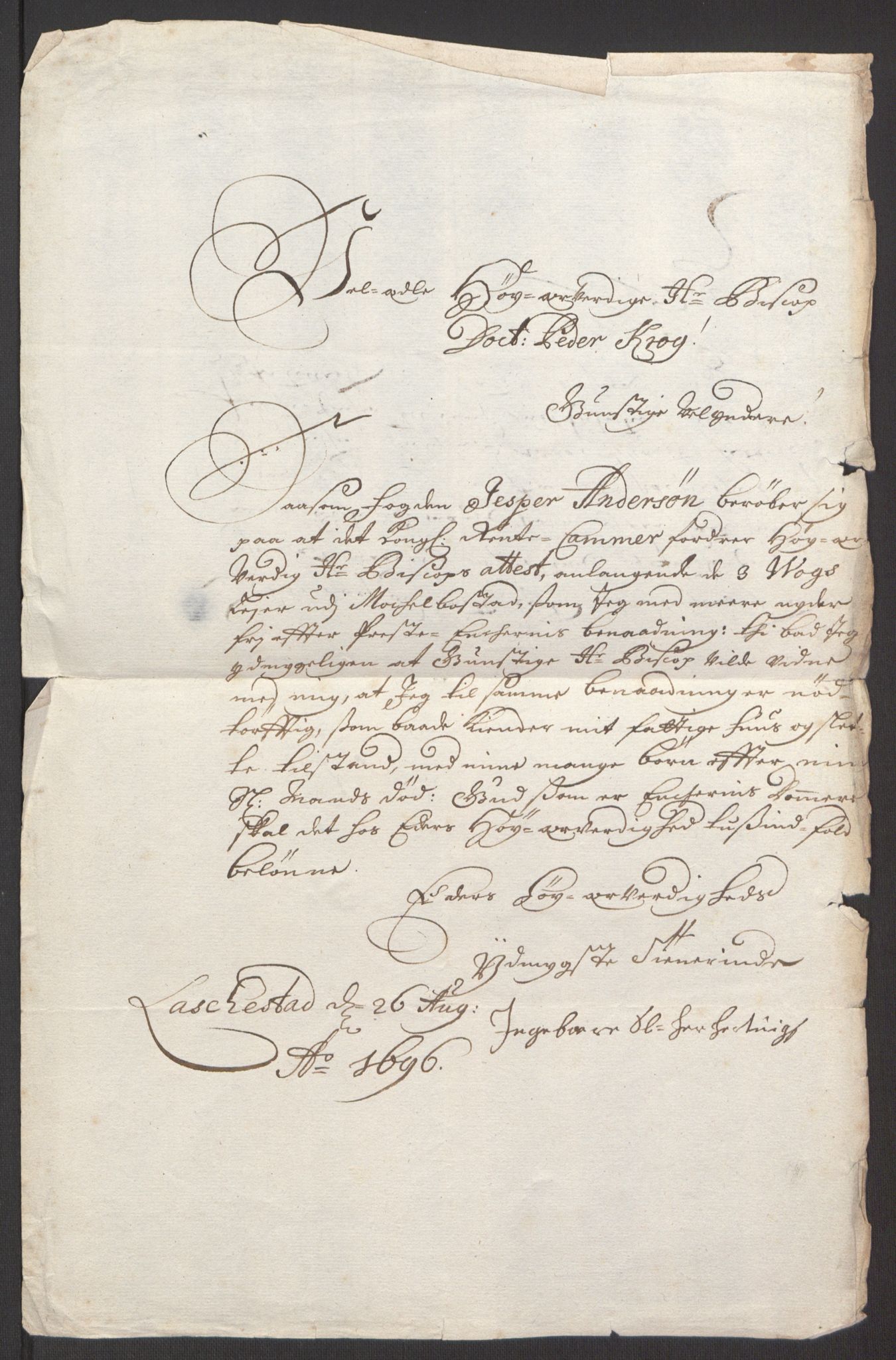 Rentekammeret inntil 1814, Reviderte regnskaper, Fogderegnskap, RA/EA-4092/R66/L4578: Fogderegnskap Salten, 1694-1696, p. 272