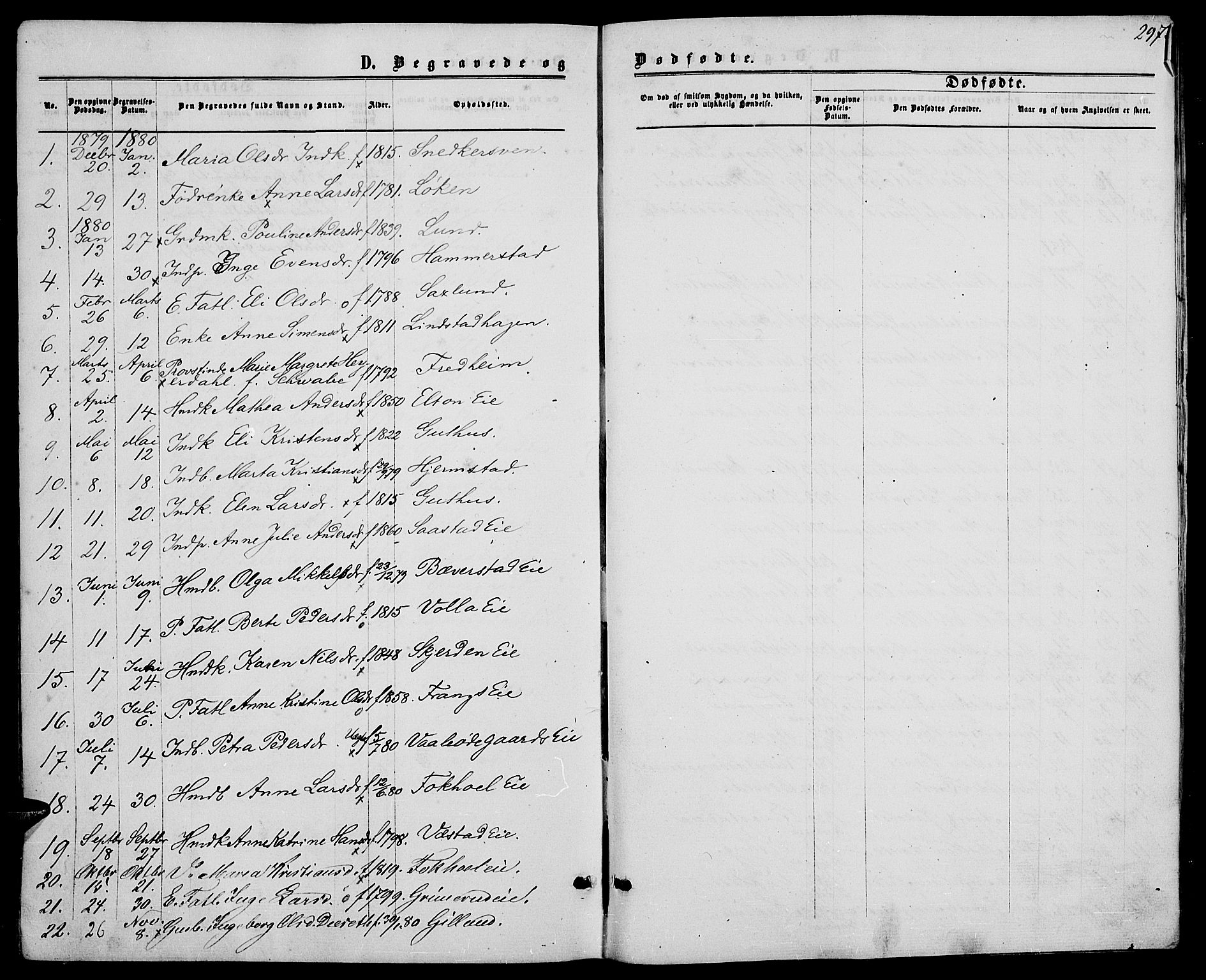 Stange prestekontor, SAH/PREST-002/L/L0006: Parish register (copy) no. 6, 1864-1882, p. 297