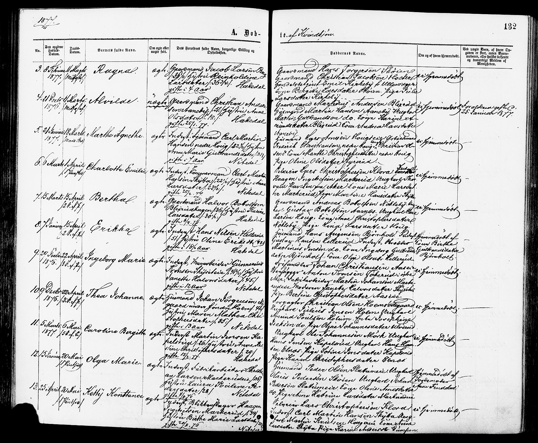Nittedal prestekontor Kirkebøker, SAO/A-10365a/F/Fa/L0006: Parish register (official) no. I 6, 1863-1878, p. 132