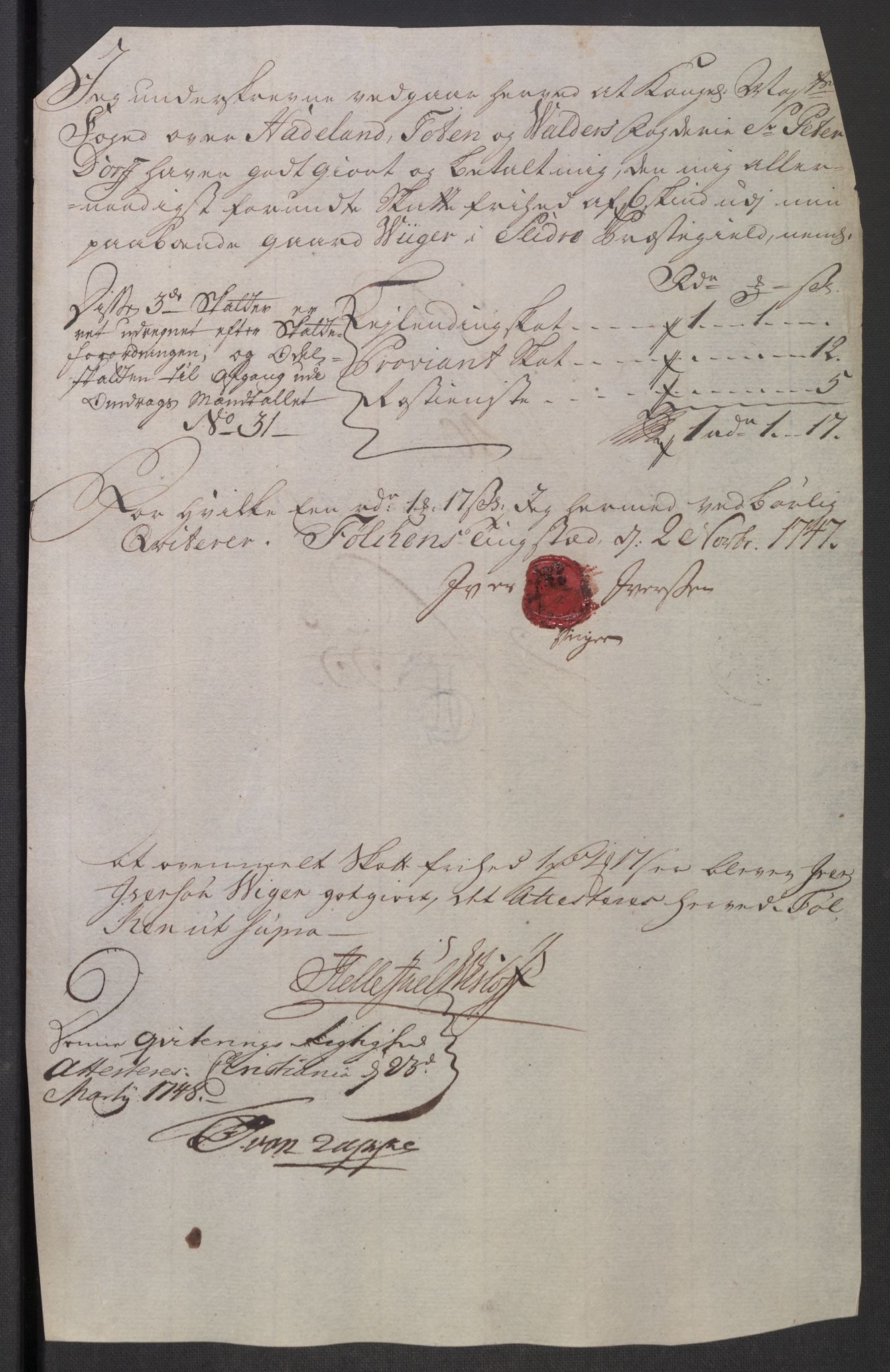 Rentekammeret inntil 1814, Reviderte regnskaper, Fogderegnskap, AV/RA-EA-4092/R18/L1346: Fogderegnskap Hadeland, Toten og Valdres, 1747-1748, p. 182