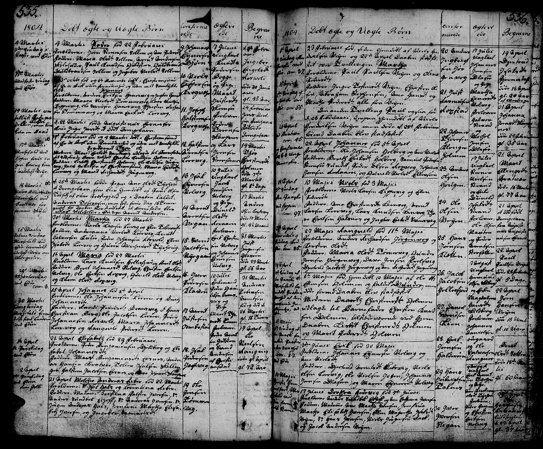 Ministerialprotokoller, klokkerbøker og fødselsregistre - Møre og Romsdal, SAT/A-1454/581/L0932: Parish register (official) no. 581A02, 1767-1823, p. 535-536