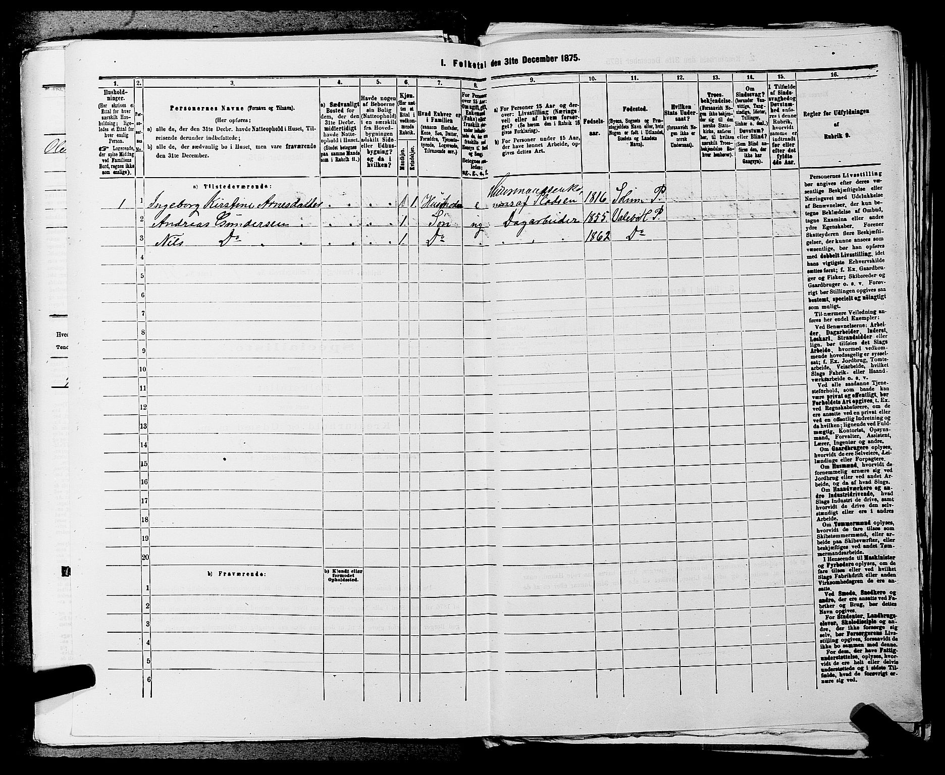 SAKO, 1875 census for 0819P Holla, 1875, p. 953