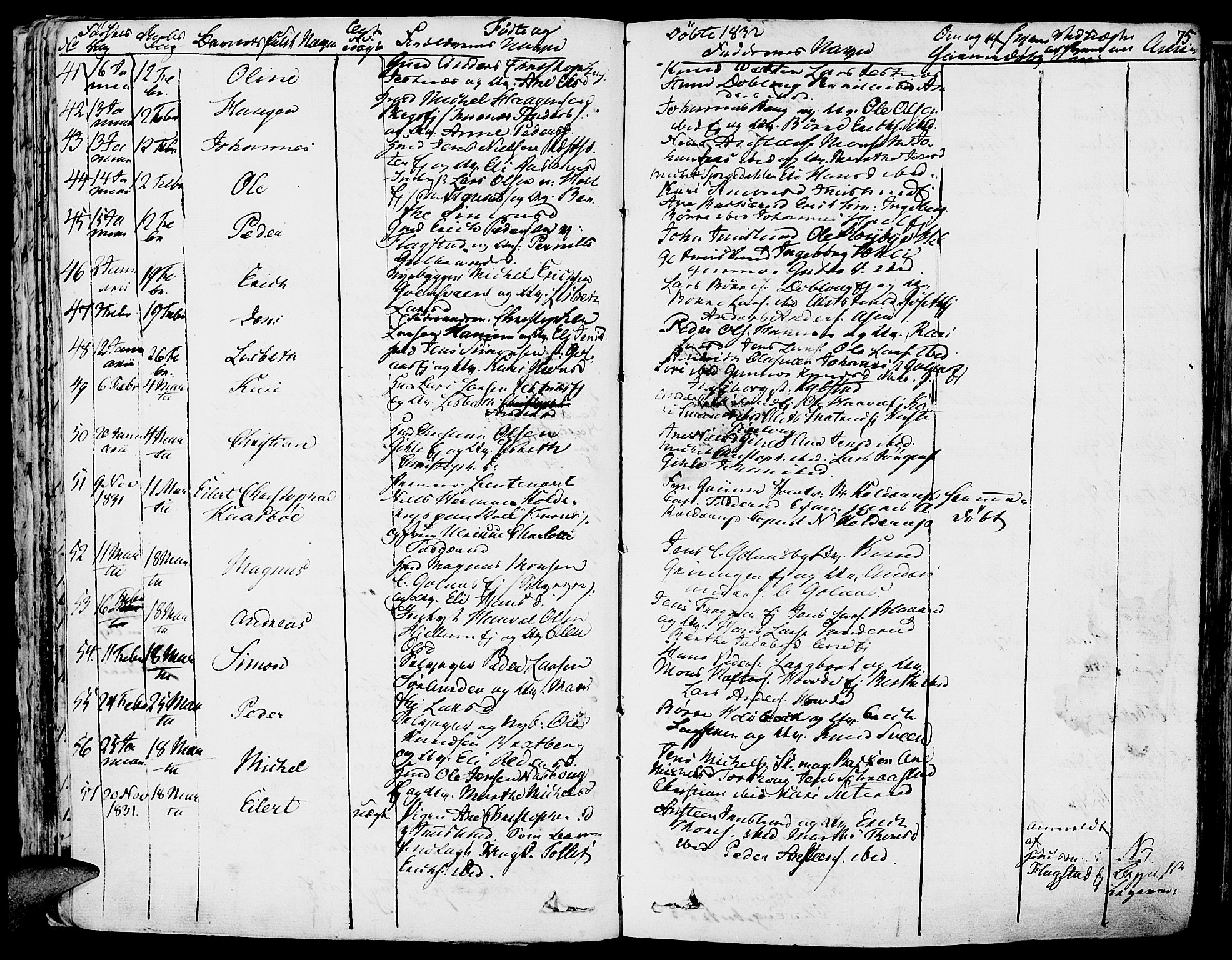 Vang prestekontor, Hedmark, AV/SAH-PREST-008/H/Ha/Haa/L0009: Parish register (official) no. 9, 1826-1841, p. 75