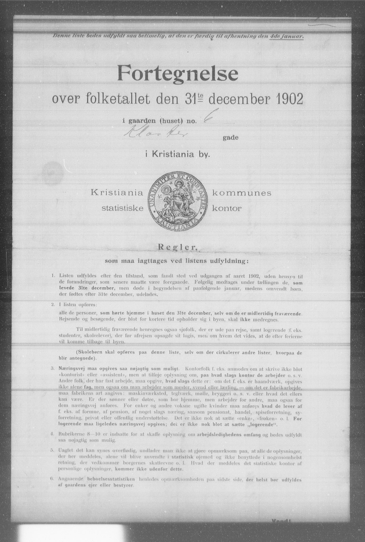 OBA, Municipal Census 1902 for Kristiania, 1902, p. 9863