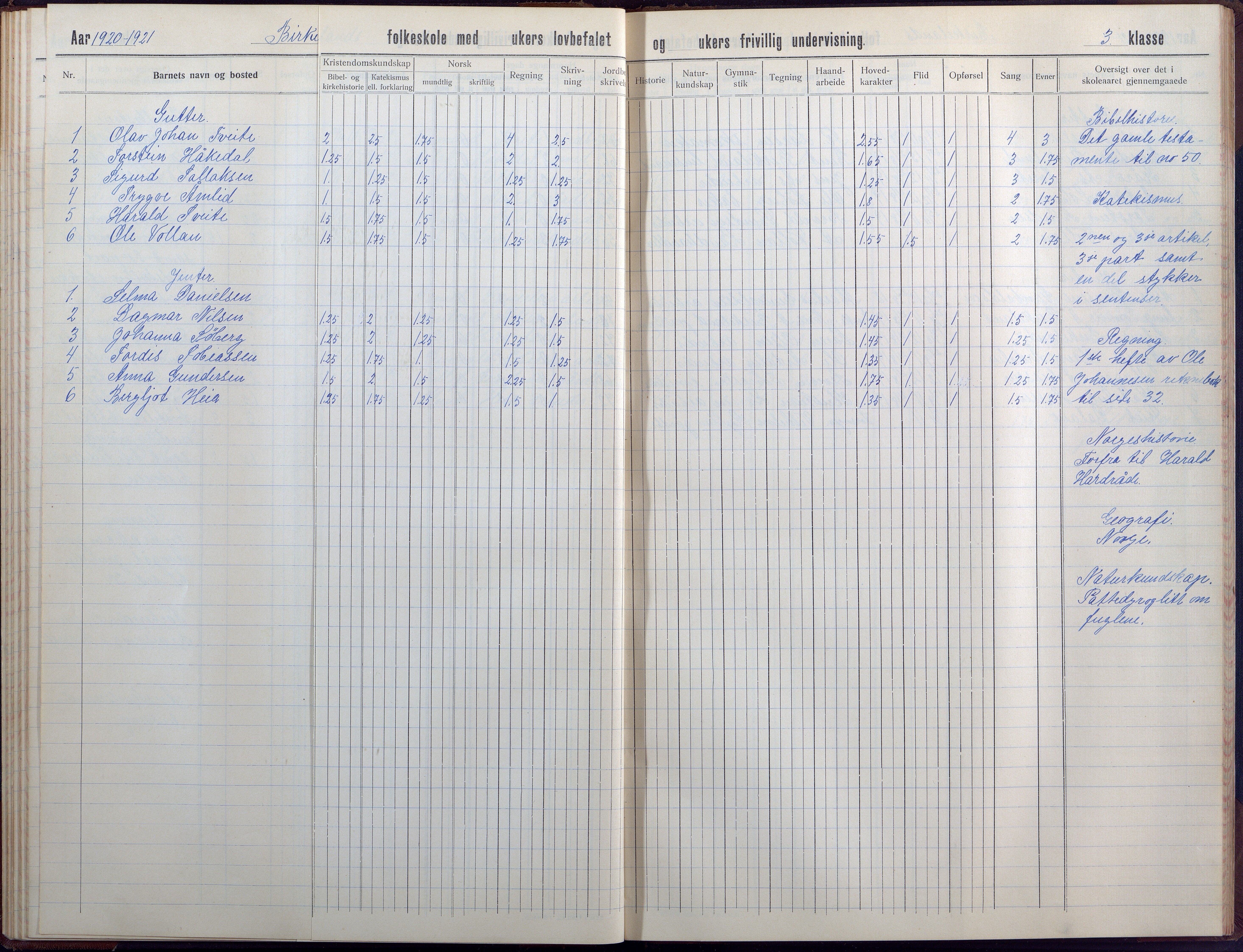 Birkenes kommune, Birkenes krets/Birkeland folkeskole frem til 1991, AAKS/KA0928-550a_91/F02/L0008: Skoleprotokoll, 1911-1930