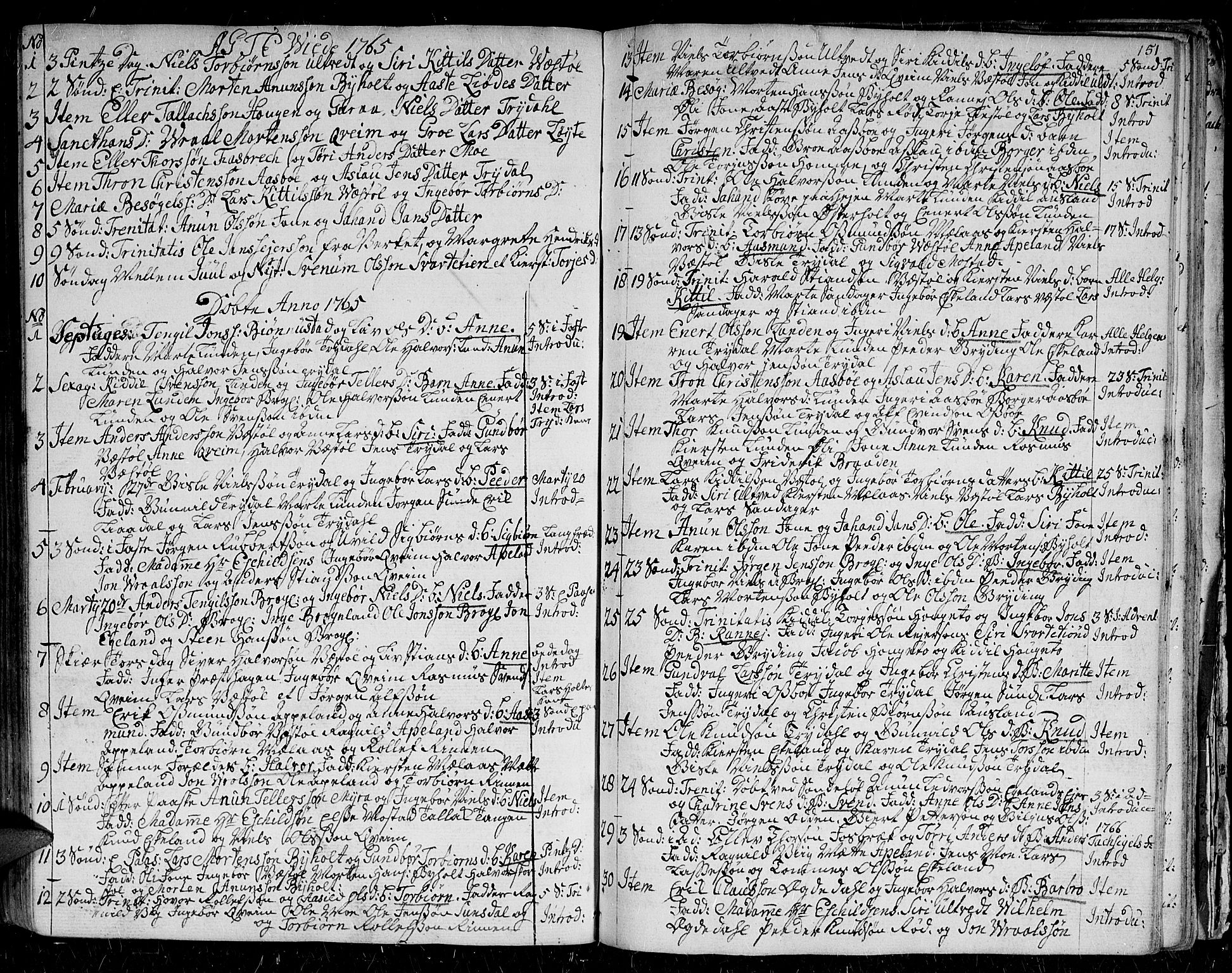 Gjerstad sokneprestkontor, SAK/1111-0014/F/Fa/Faa/L0002: Parish register (official) no. A 2, 1717-1779, p. 151