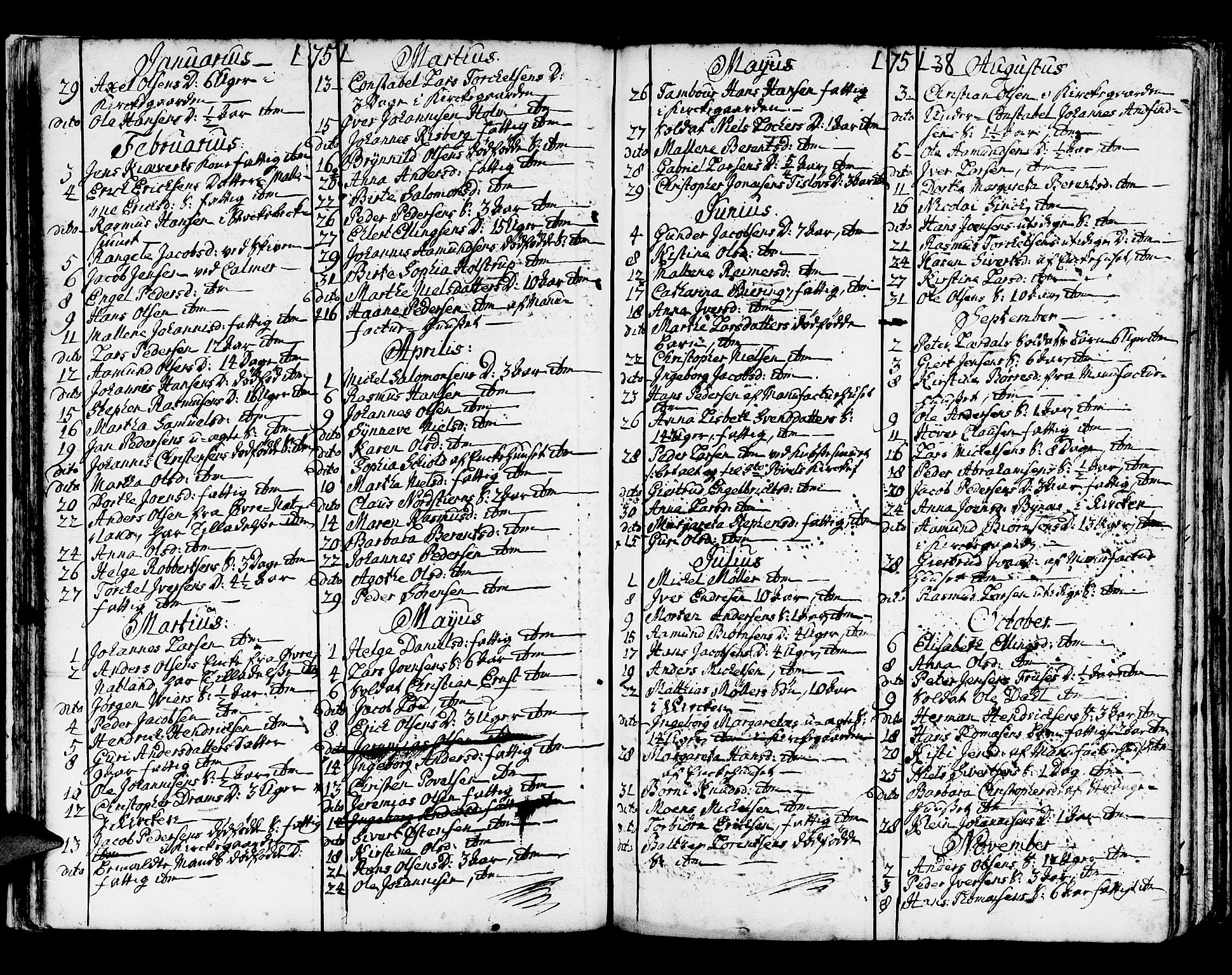 Domkirken sokneprestembete, AV/SAB-A-74801/H/Haa/L0008: Parish register (official) no. A 8, 1725-1775, p. 38