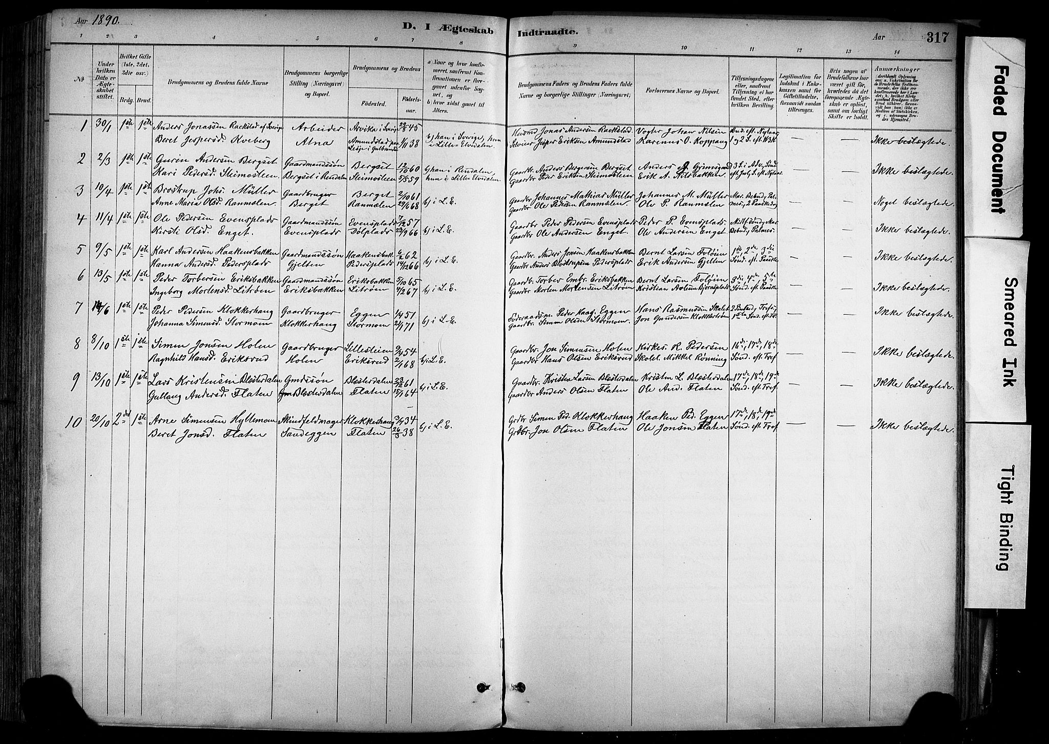 Alvdal prestekontor, SAH/PREST-060/H/Ha/Haa/L0002: Parish register (official) no. 2, 1883-1906, p. 317