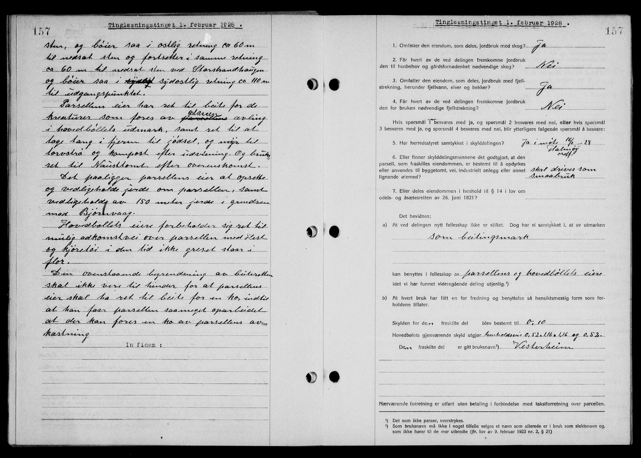 Steigen og Ofoten sorenskriveri, SAT/A-0030/1/2/2C/L0015/0002: Mortgage book no. 16 og 17-I, 1927-1928, Deed date: 01.02.1928