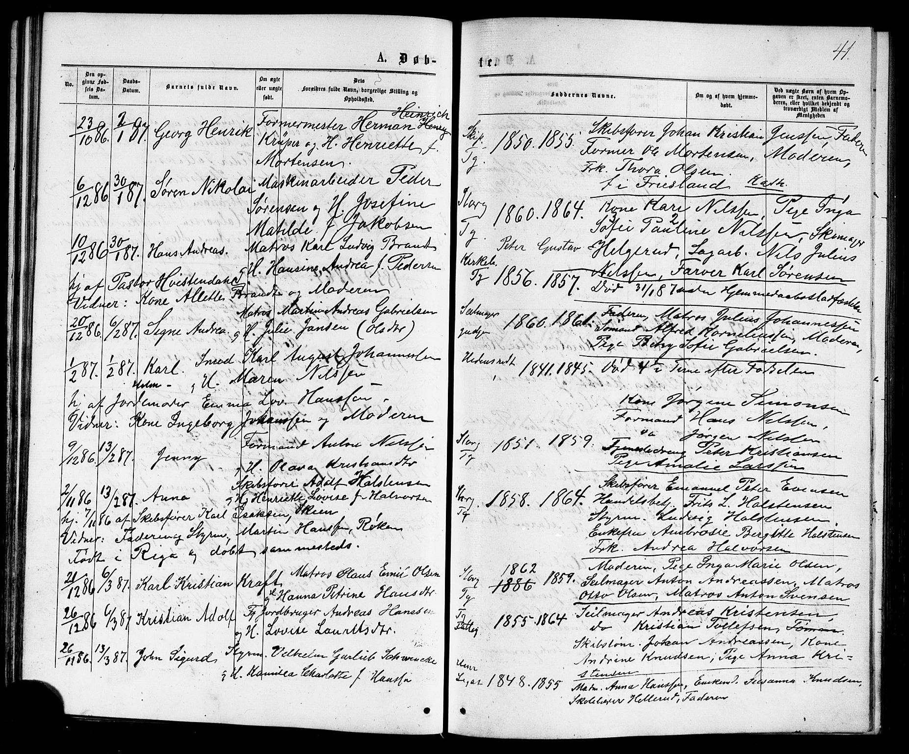 Strømsø kirkebøker, AV/SAKO-A-246/G/Ga/L0002: Parish register (copy) no. 2, 1877-1896, p. 41