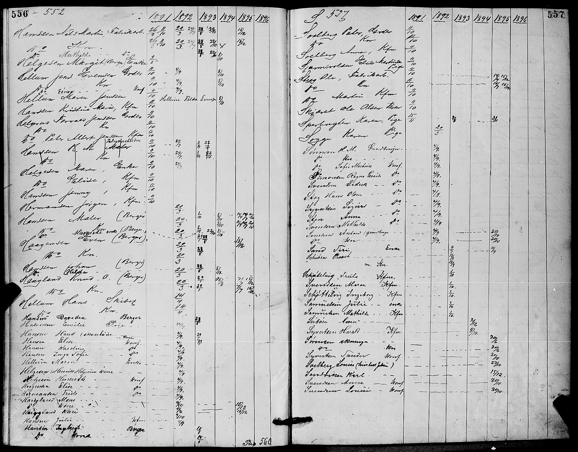 Strømm kirkebøker, AV/SAKO-A-322/G/Ga/L0002: Parish register (copy) no. I 2, 1885-1888, p. 556-557