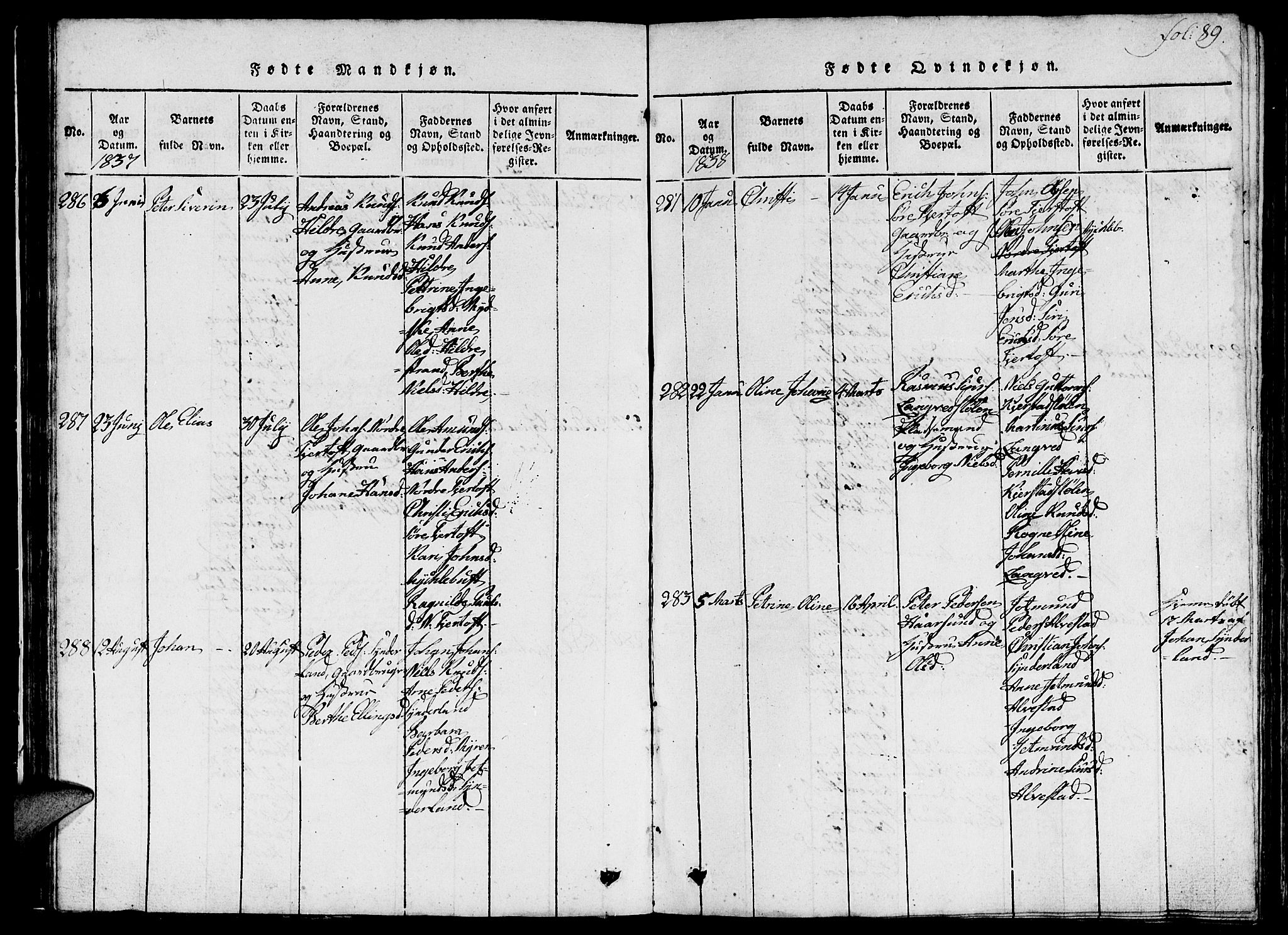 Ministerialprotokoller, klokkerbøker og fødselsregistre - Møre og Romsdal, SAT/A-1454/536/L0506: Parish register (copy) no. 536C01, 1818-1859, p. 89