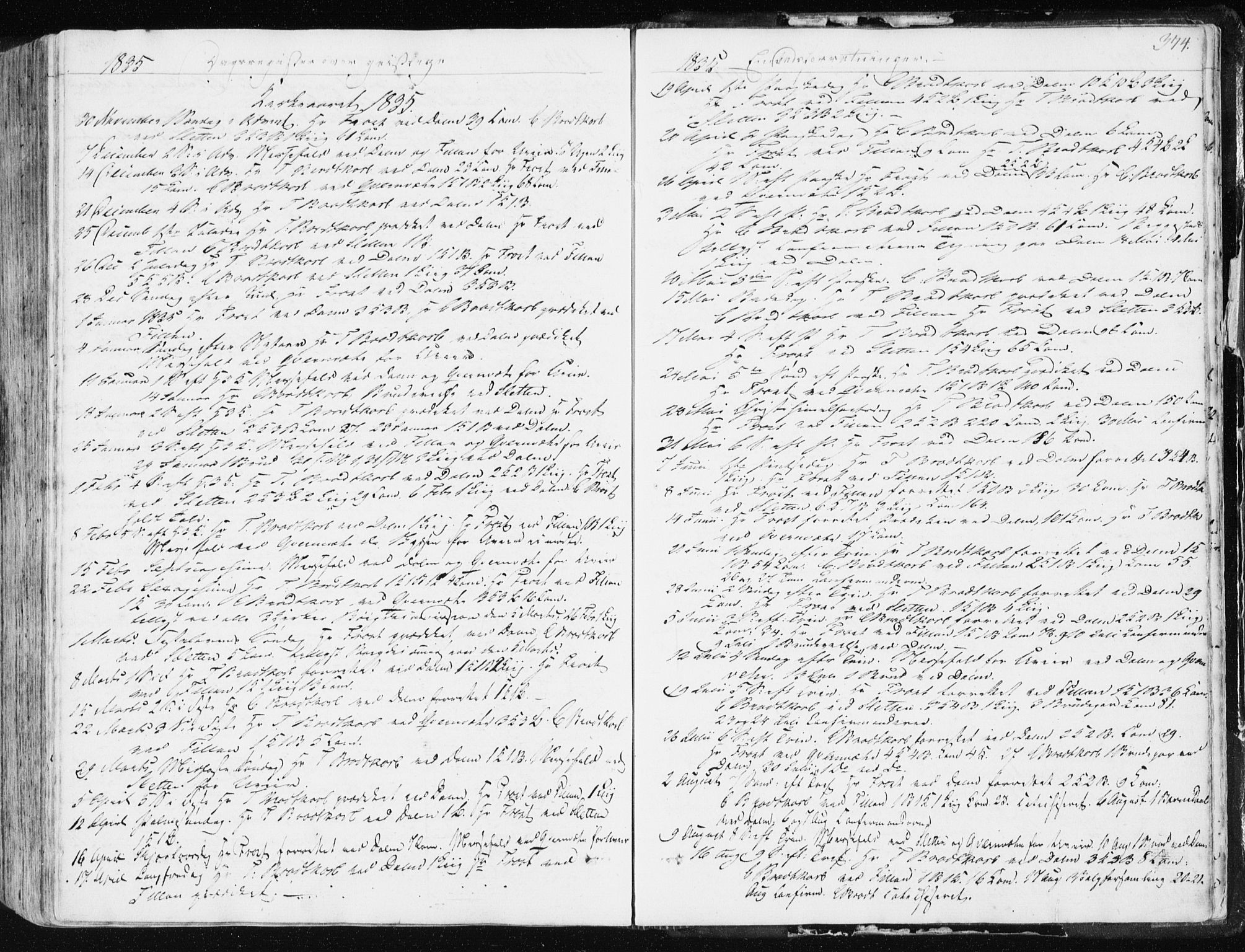 Ministerialprotokoller, klokkerbøker og fødselsregistre - Sør-Trøndelag, SAT/A-1456/634/L0528: Parish register (official) no. 634A04, 1827-1842, p. 374