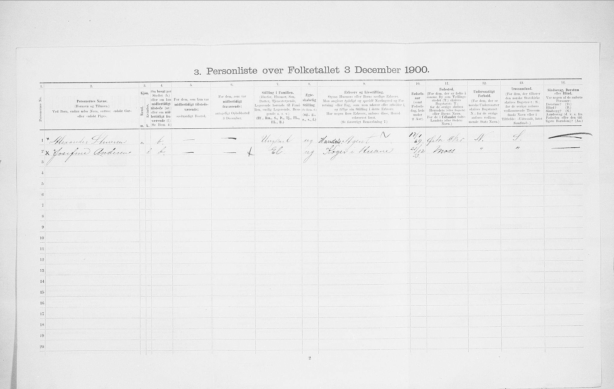 SAO, 1900 census for Kristiania, 1900, p. 97220