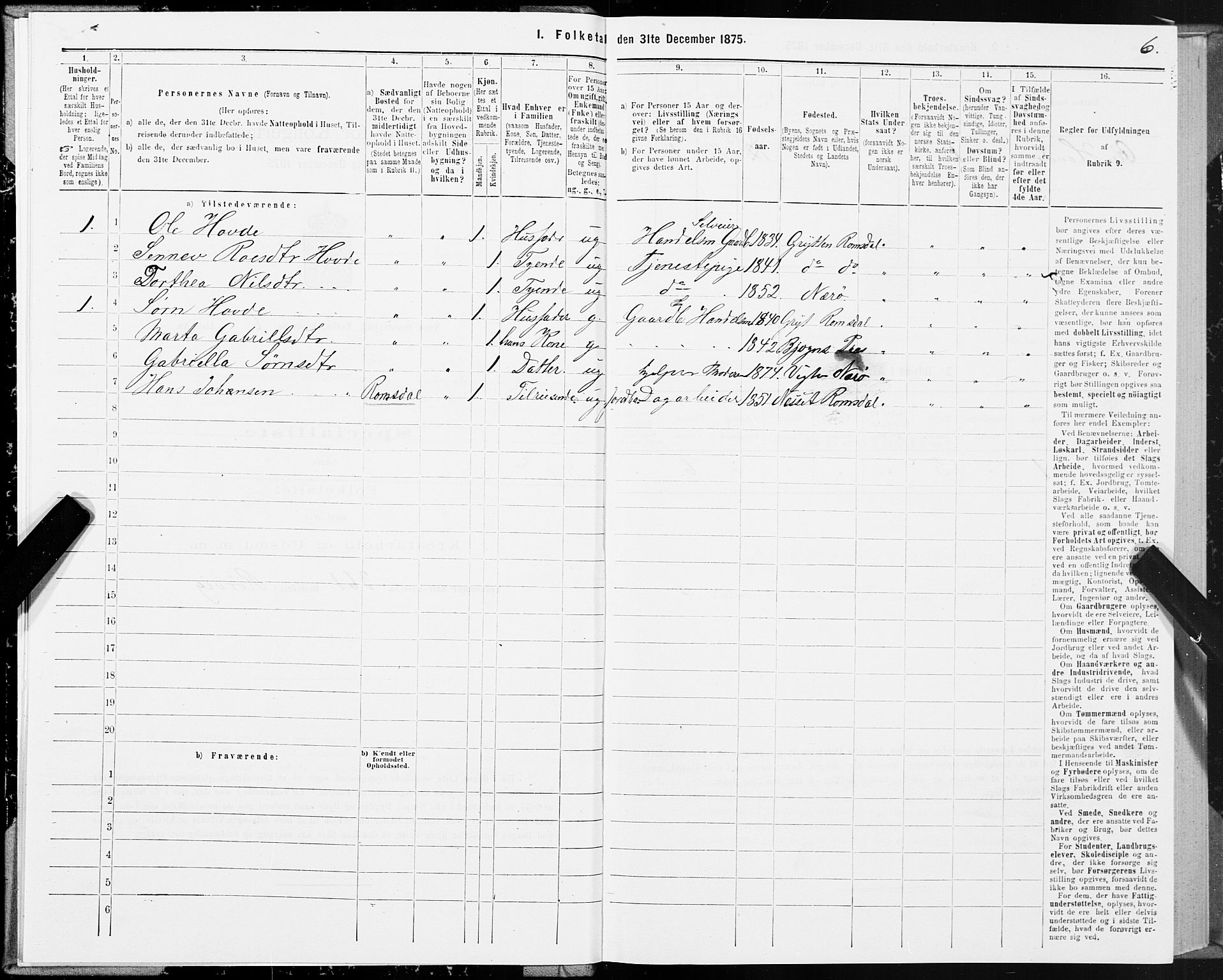 SAT, 1875 census for 1751P Nærøy, 1875, p. 3006