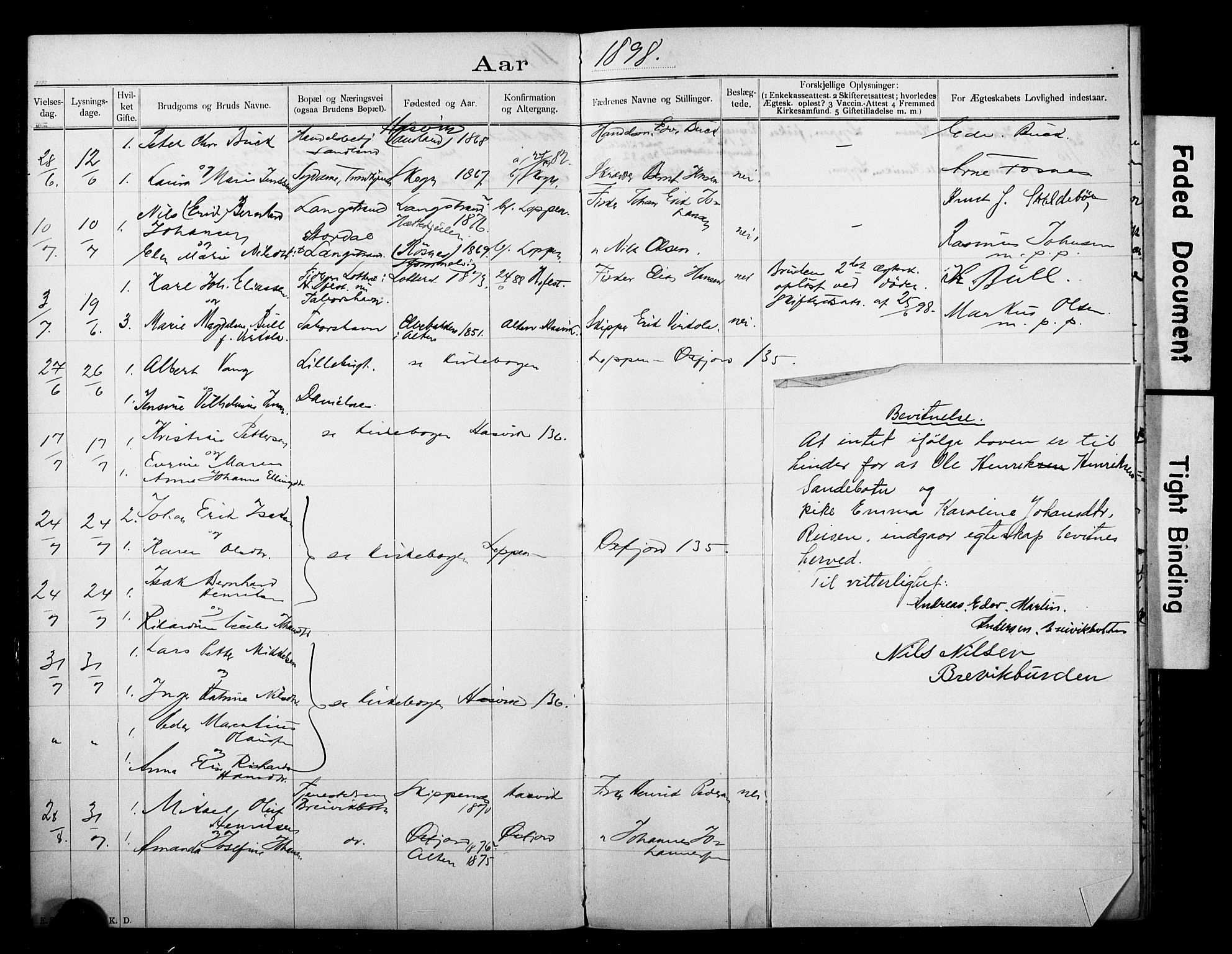 Loppa sokneprestkontor, AV/SATØ-S-1339/I/Ib/L0047: Banns register no. 47, 1897-1919