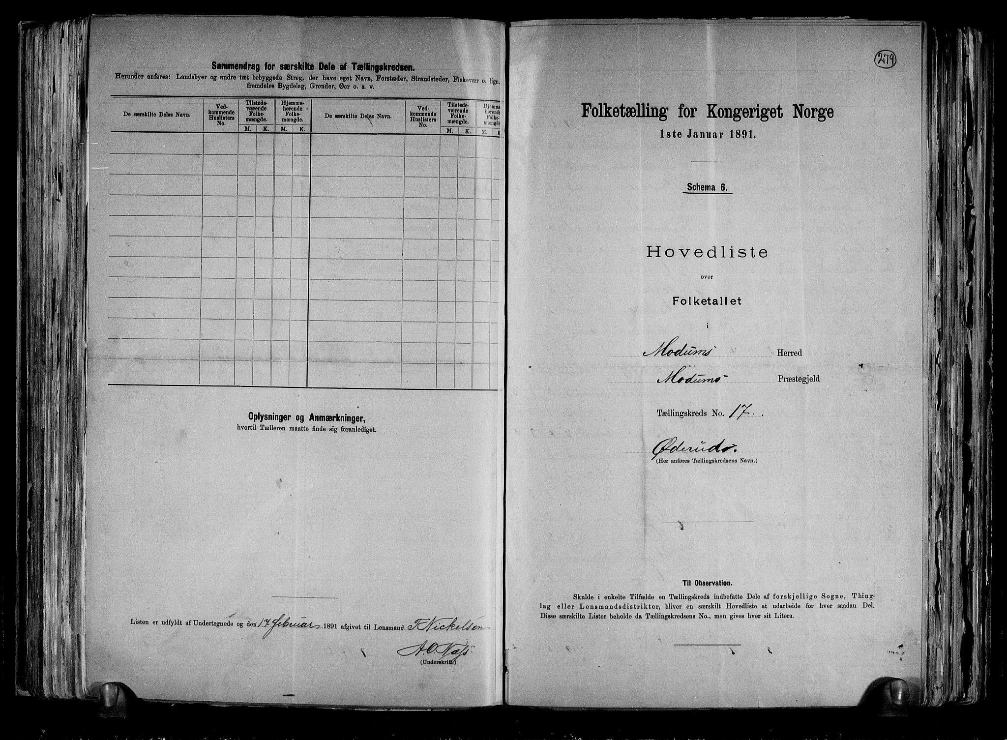RA, 1891 census for 0623 Modum, 1891, p. 42