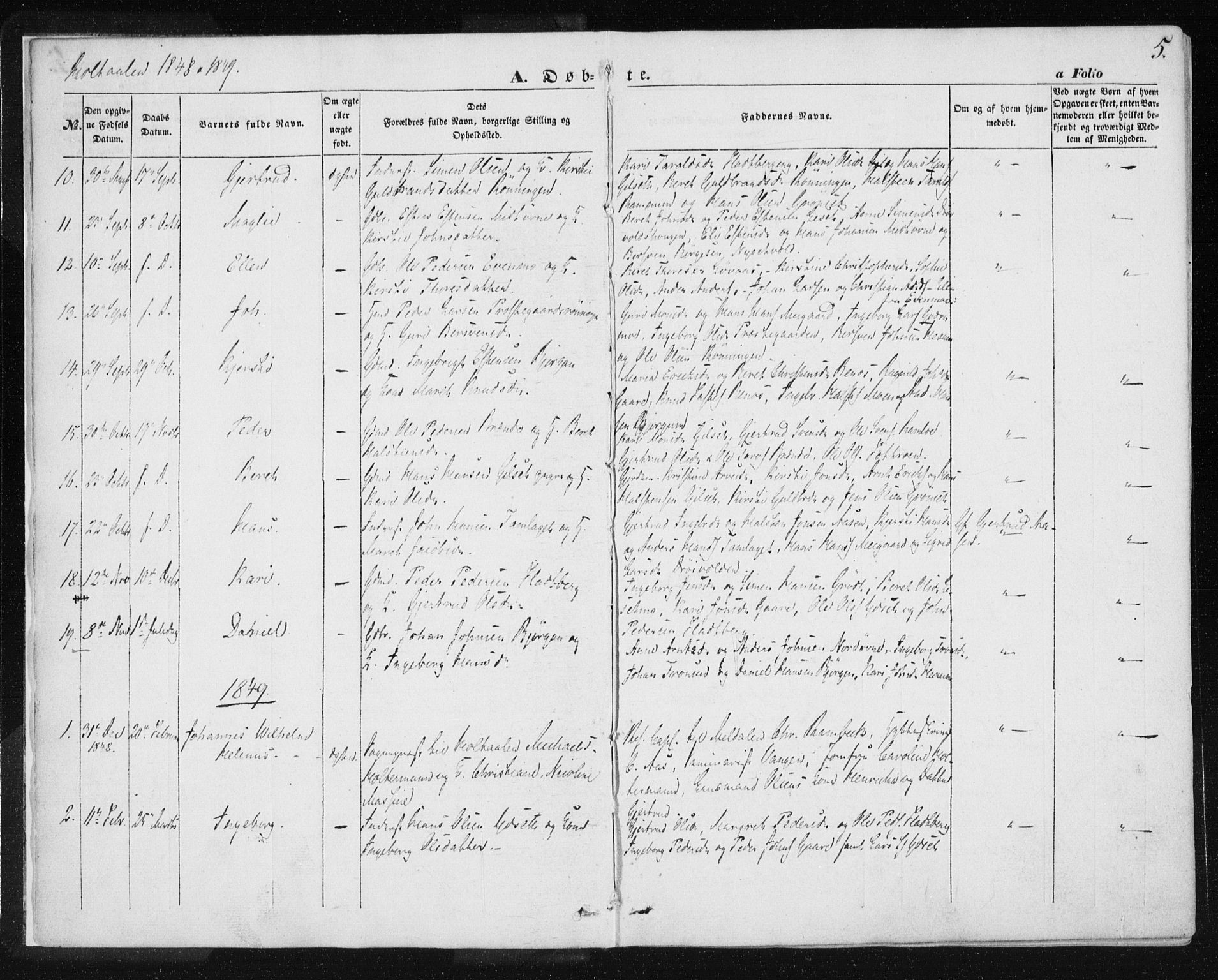 Ministerialprotokoller, klokkerbøker og fødselsregistre - Sør-Trøndelag, SAT/A-1456/685/L0963: Parish register (official) no. 685A06 /1, 1846-1859, p. 5