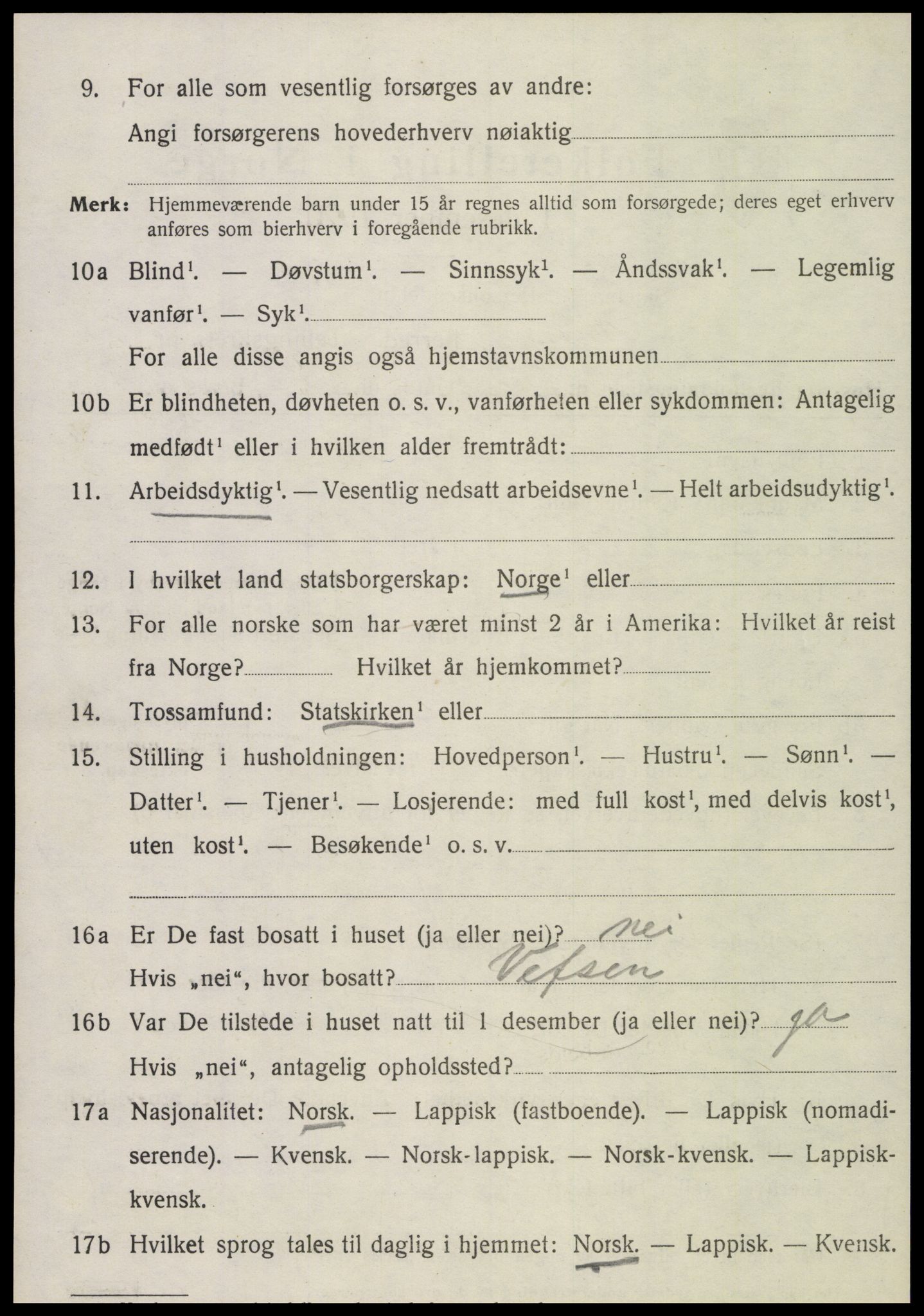 SAT, 1920 census for Klinga, 1920, p. 2100