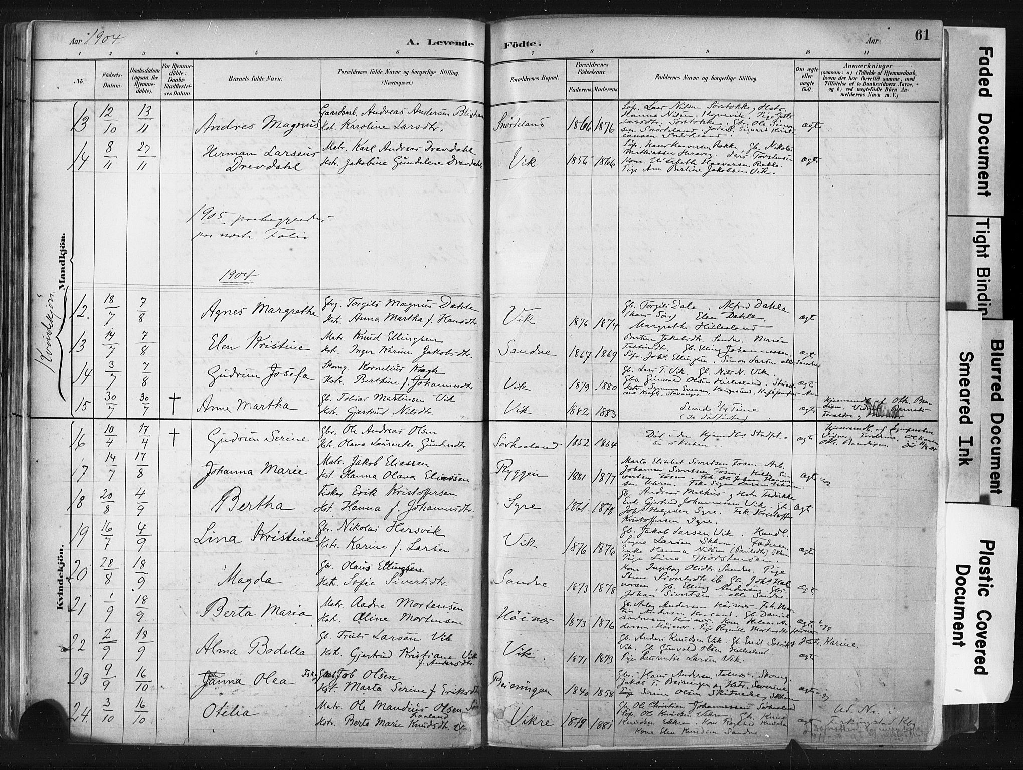 Skudenes sokneprestkontor, AV/SAST-A -101849/H/Ha/Haa/L0009: Parish register (official) no. A 6, 1882-1912, p. 61