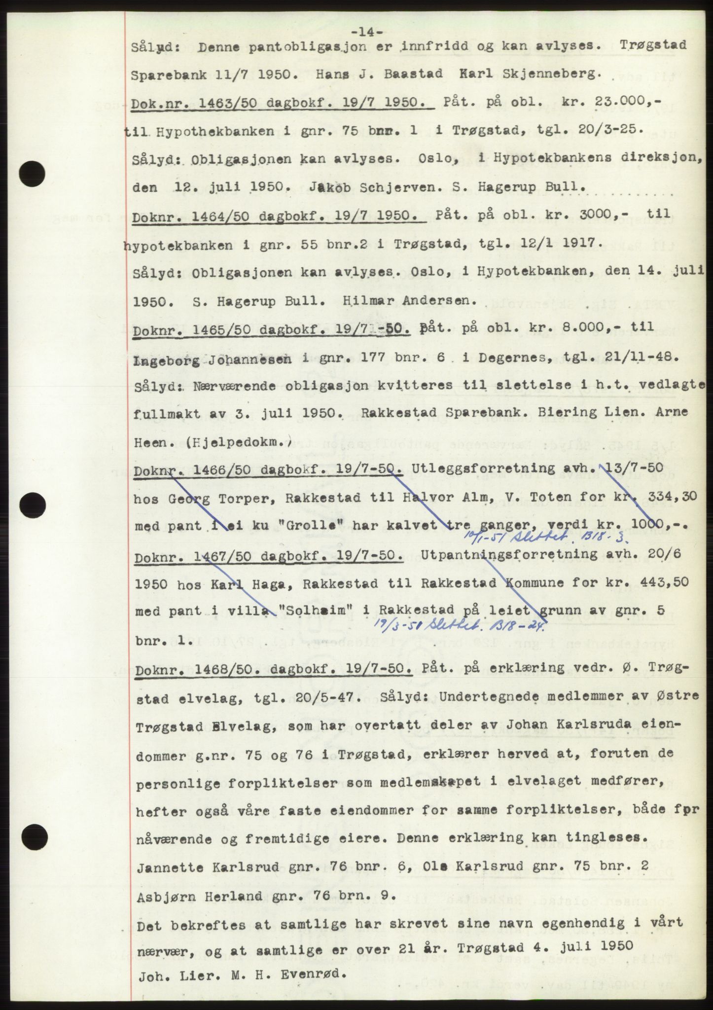 Rakkestad sorenskriveri, SAO/A-10686/G/Gb/Gba/Gbac/L0012: Mortgage book no. B1-4 og B16-20, 1949-1950, Diary no: : 1463/1950
