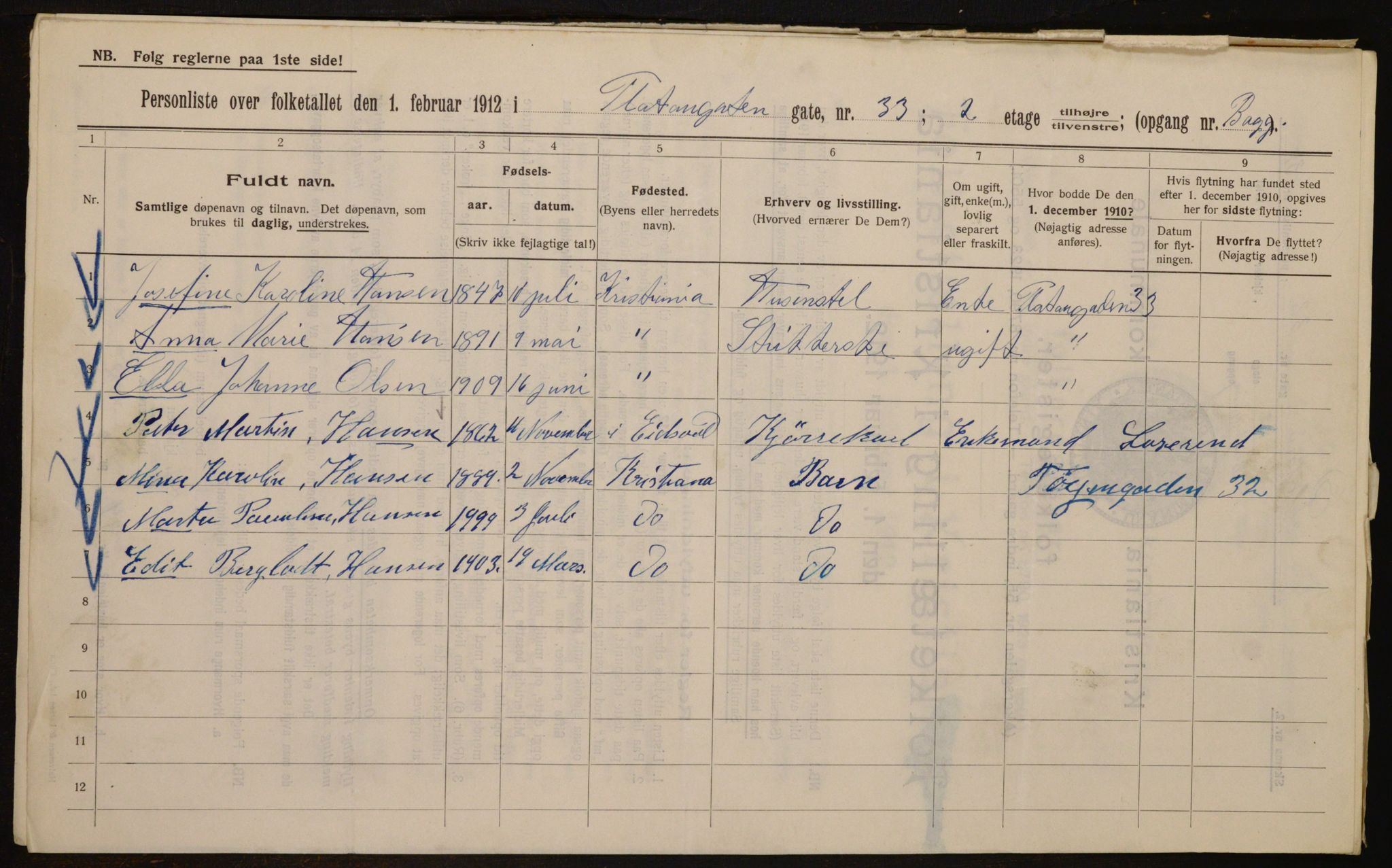 OBA, Municipal Census 1912 for Kristiania, 1912, p. 81361