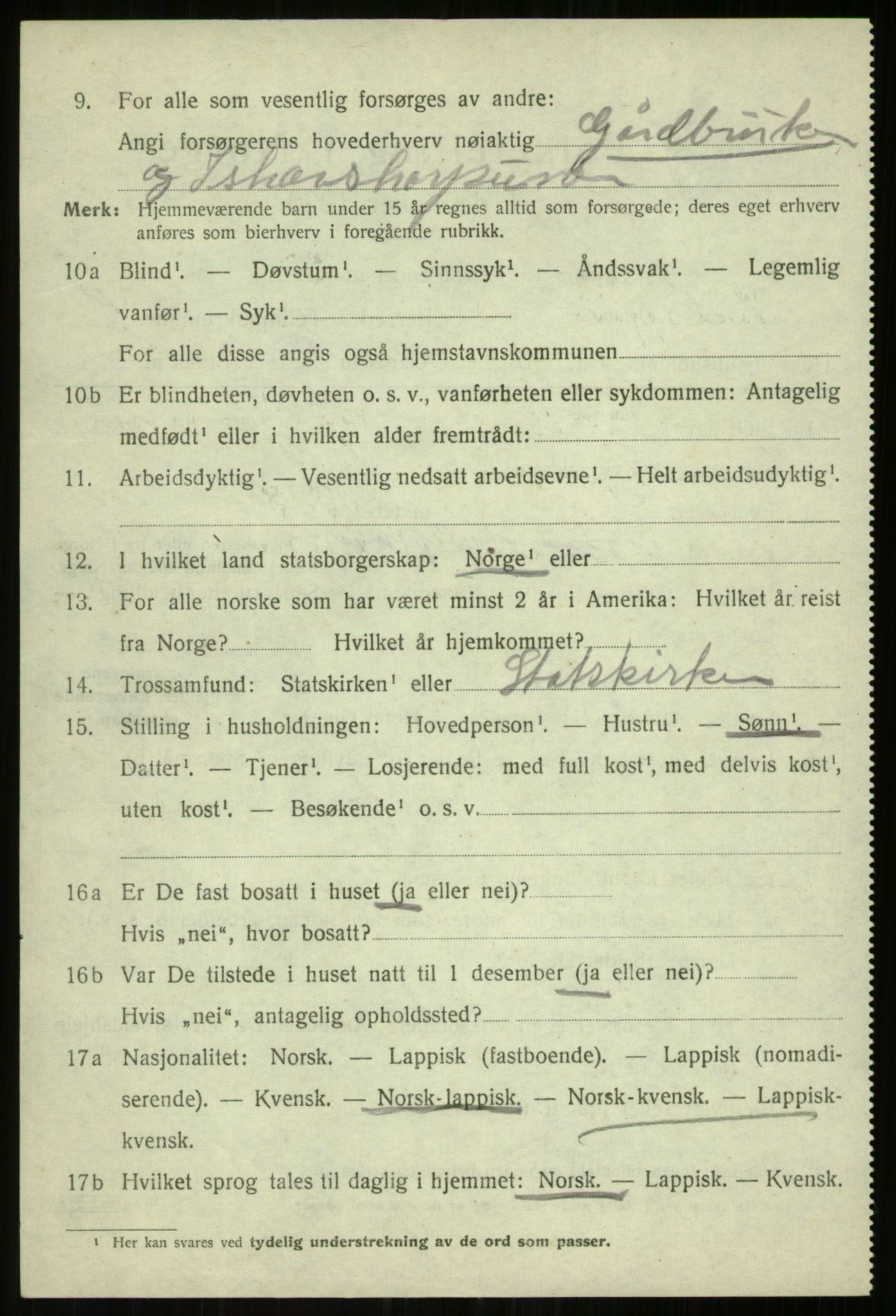 SATØ, 1920 census for Balsfjord, 1920, p. 4514