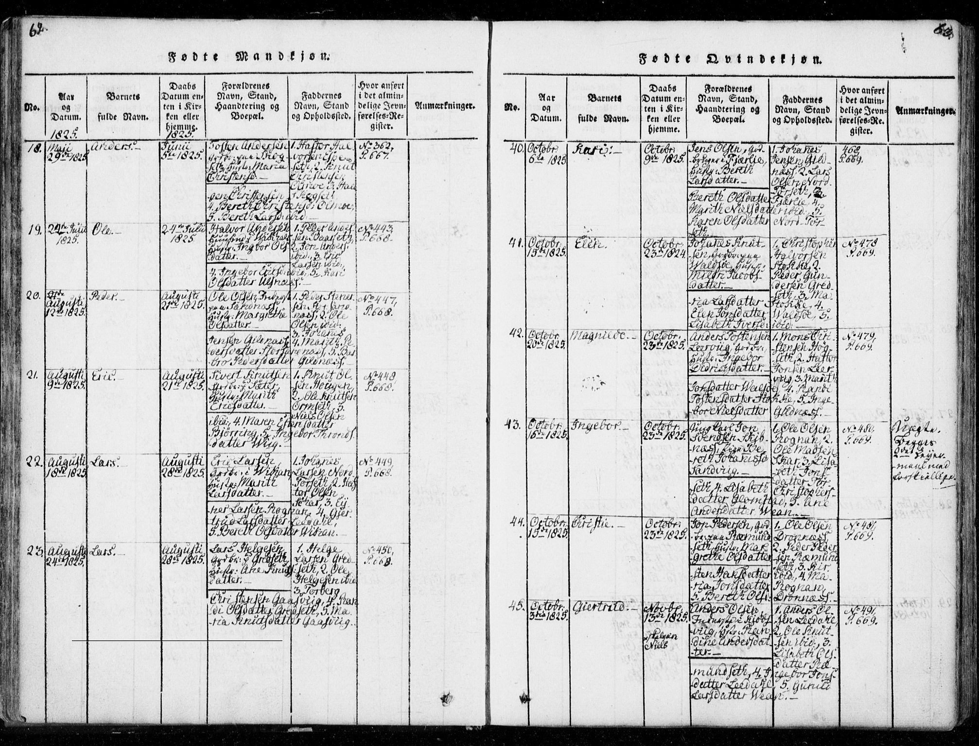 Ministerialprotokoller, klokkerbøker og fødselsregistre - Møre og Romsdal, AV/SAT-A-1454/578/L0903: Parish register (official) no. 578A02, 1819-1838, p. 62-63