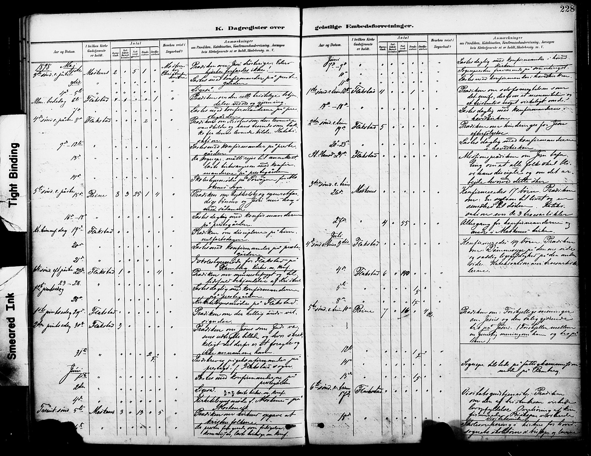 Ministerialprotokoller, klokkerbøker og fødselsregistre - Nordland, AV/SAT-A-1459/885/L1205: Parish register (official) no. 885A06, 1892-1905, p. 228