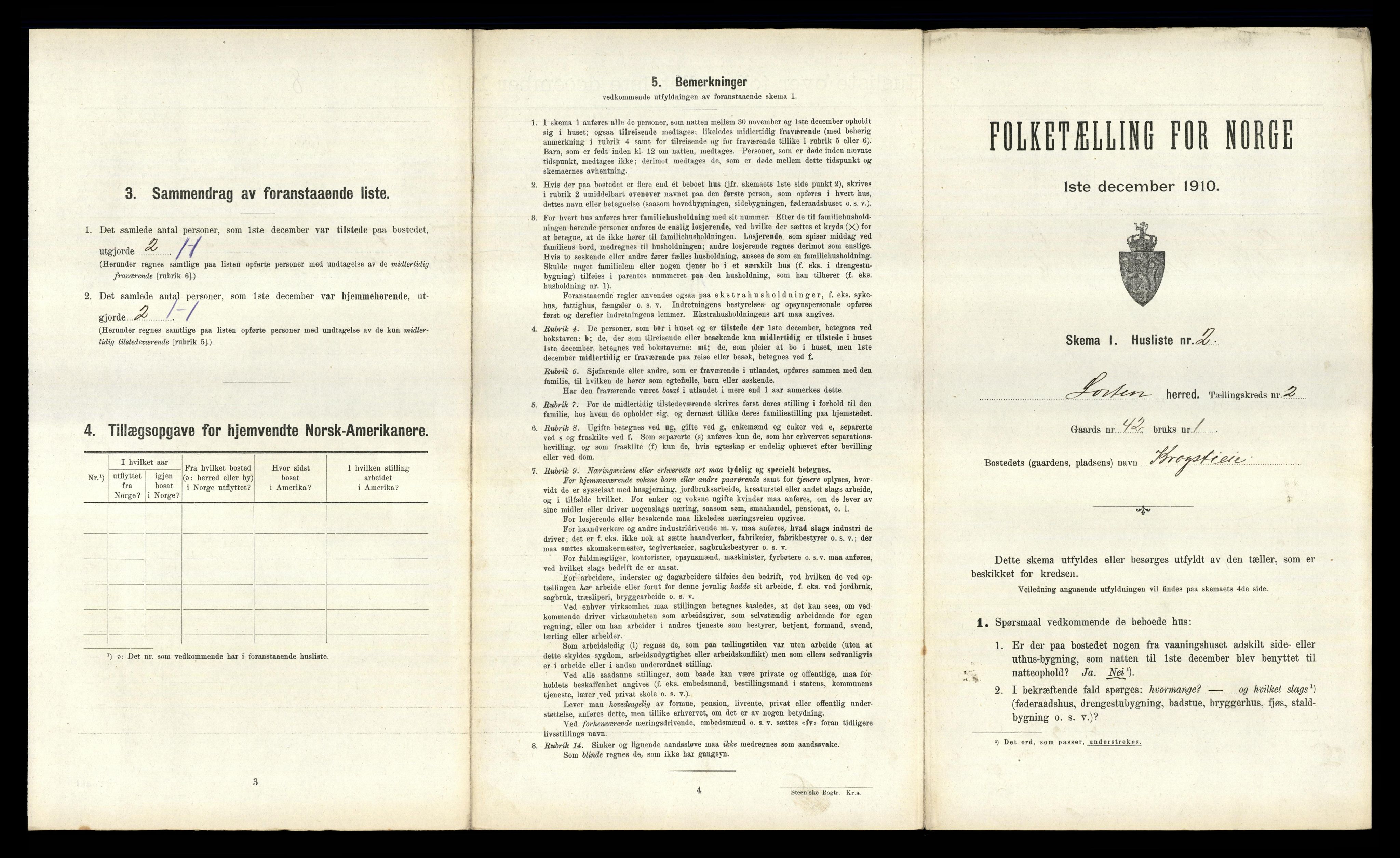 RA, 1910 census for Løten, 1910, p. 434