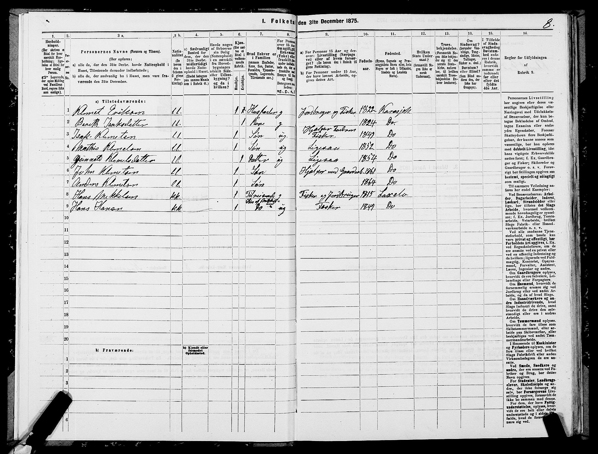 SATØ, 1875 census for 2021P Karasjok, 1875, p. 1008